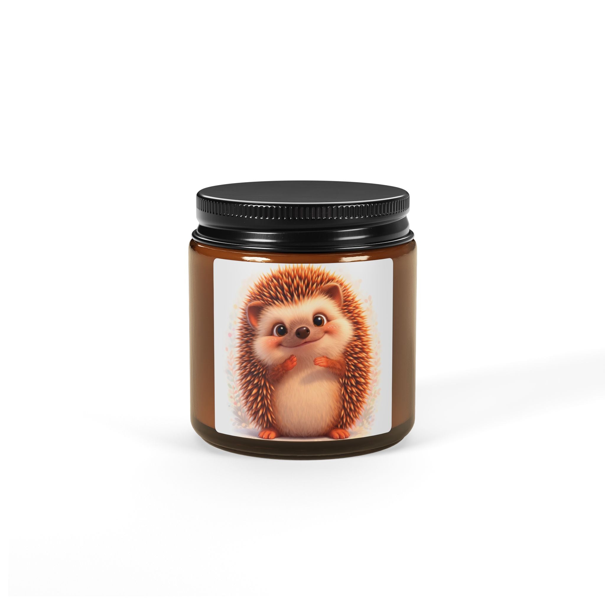 Hedgehog Soy Candle — Amber Jar Scented Candle (Cozy Gift for Kids & Animal Lovers)