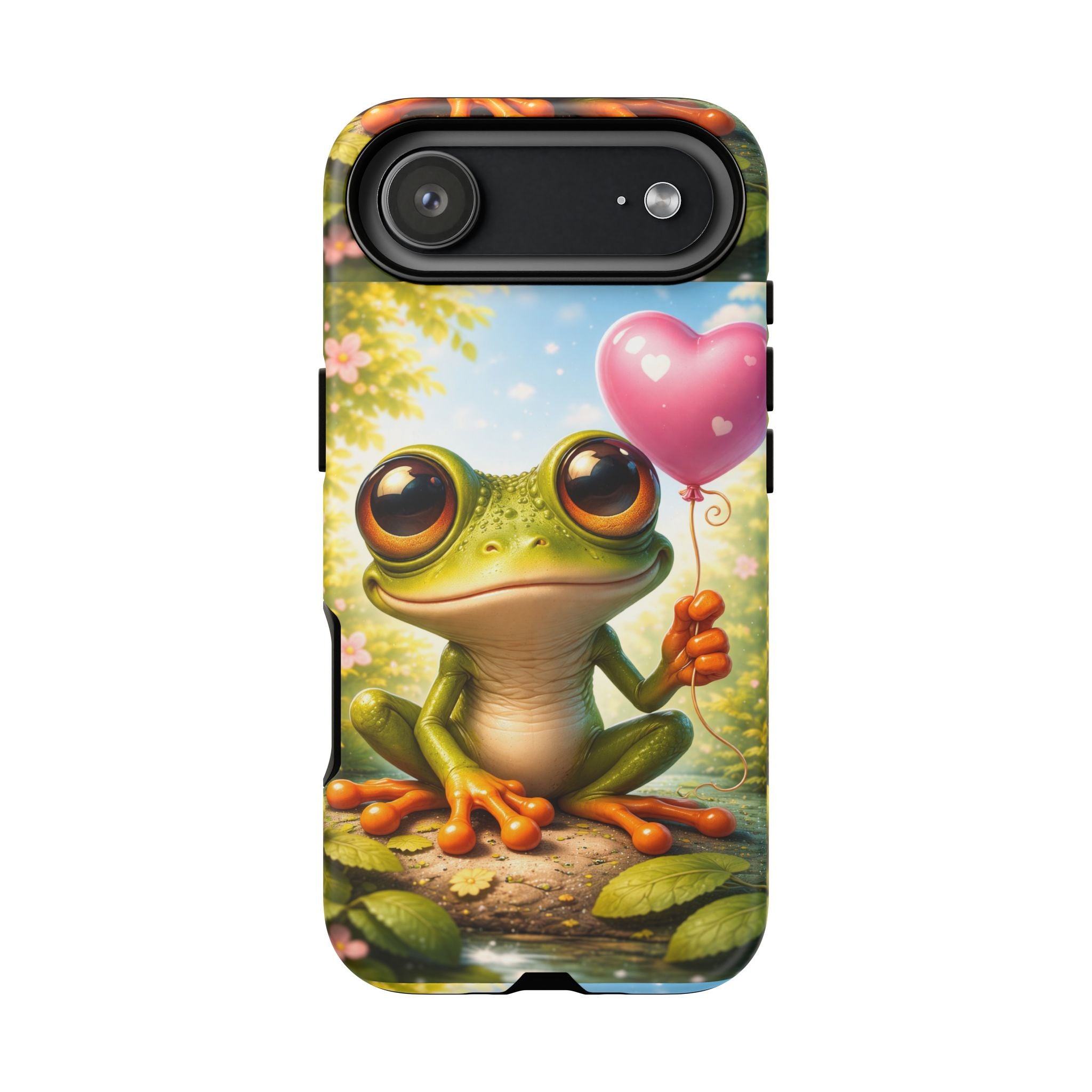 Frog Heart Balloon Phone Case — Glossy or Matte 3D Wrap Protective Case