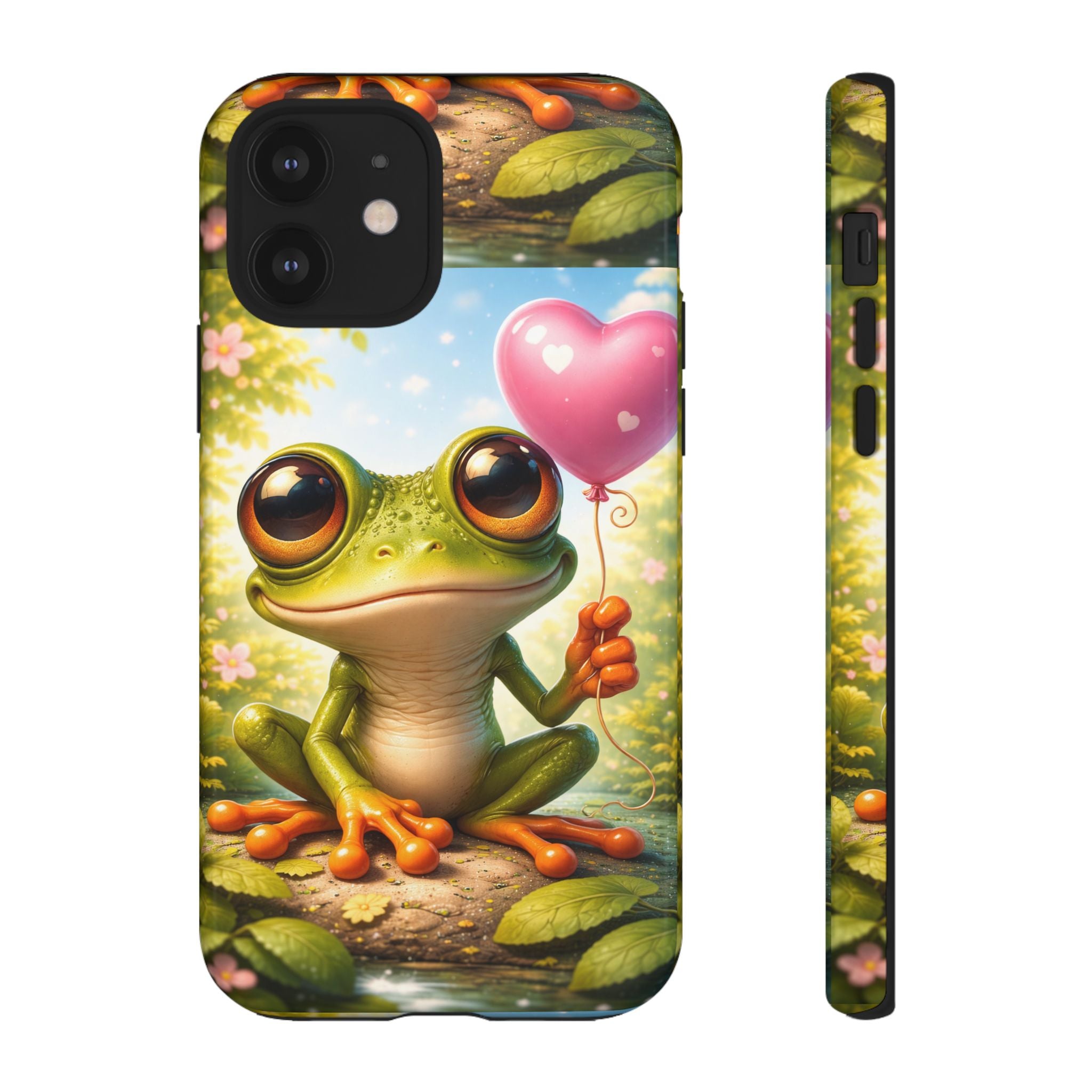 Frog Heart Balloon Phone Case — Glossy or Matte 3D Wrap Protective Case