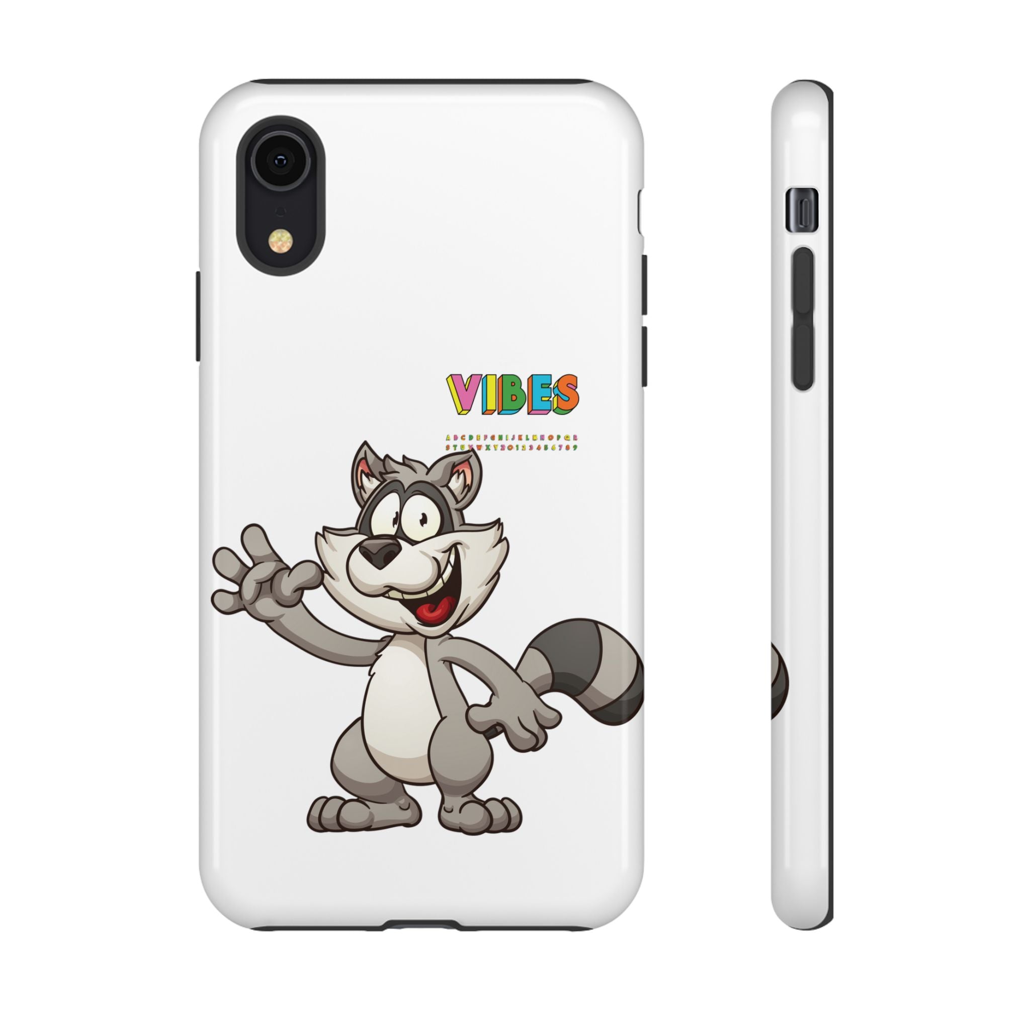 Smiling Raccoon VIBES Phone Case | Slim Dual-Layer Protective Case