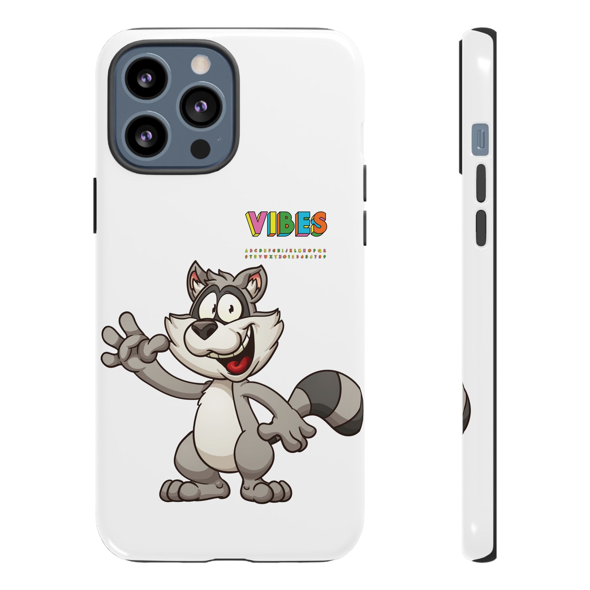 Smiling Raccoon VIBES Phone Case | Slim Dual-Layer Protective Case