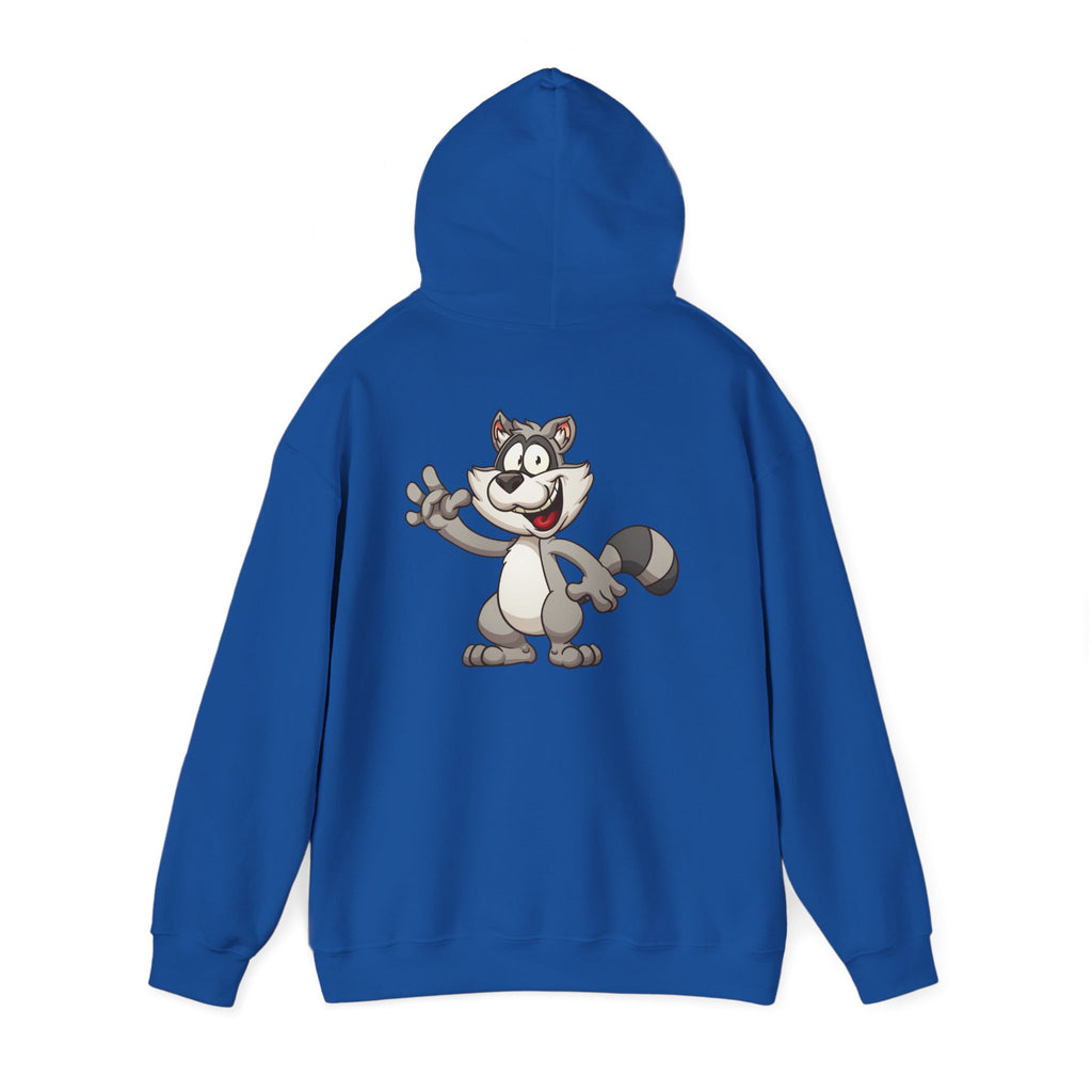 VIBES Graphic with Cartoon Raccoon Hoodie | Retro Cozy Sweatshirt