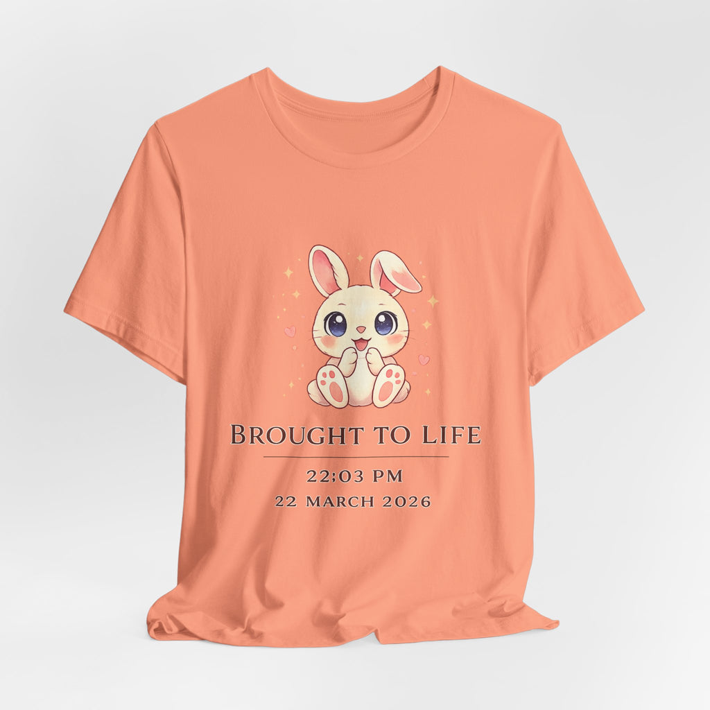 Cute Baby Bunny 'Brought to Life' Tee | Personalized Name & Birthdate