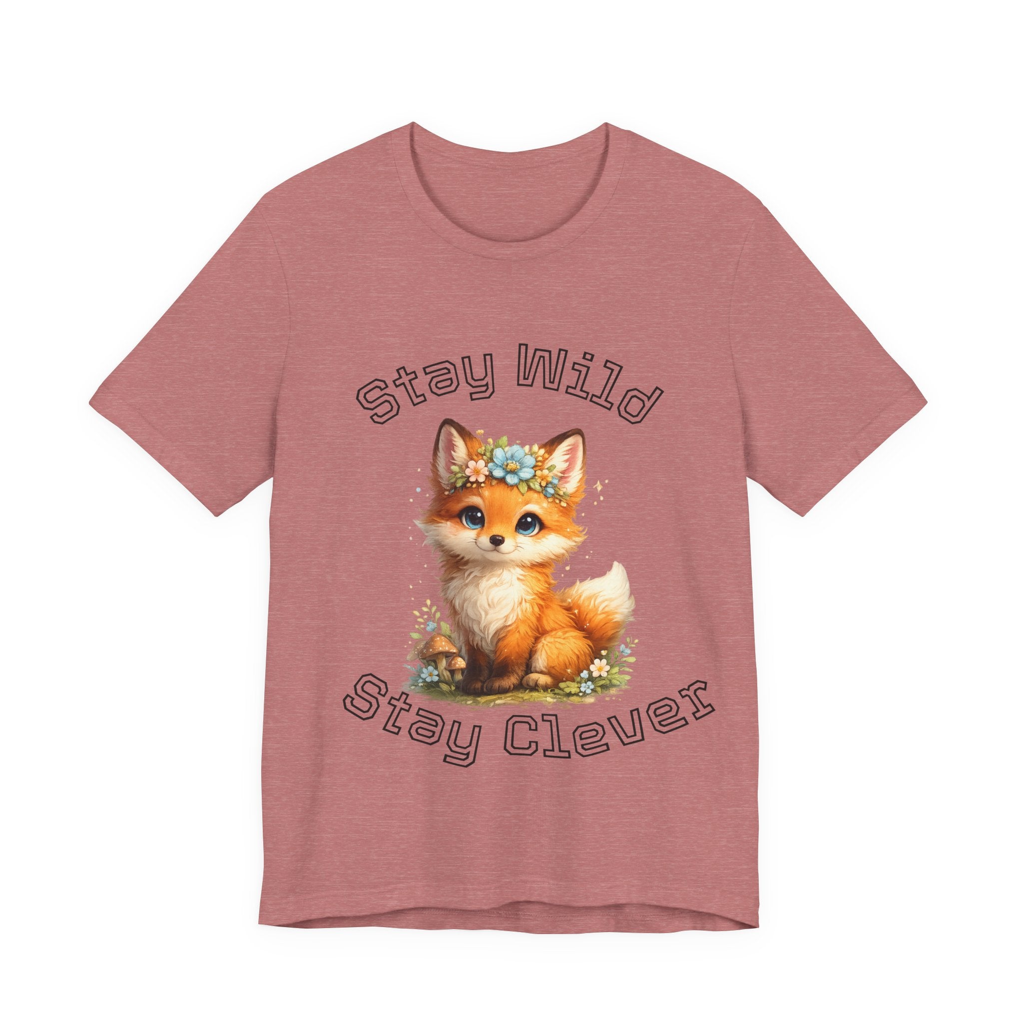 Cute Fox Illustration Stay Wild Stay Clever Tee | Cute Animal T-Shirt