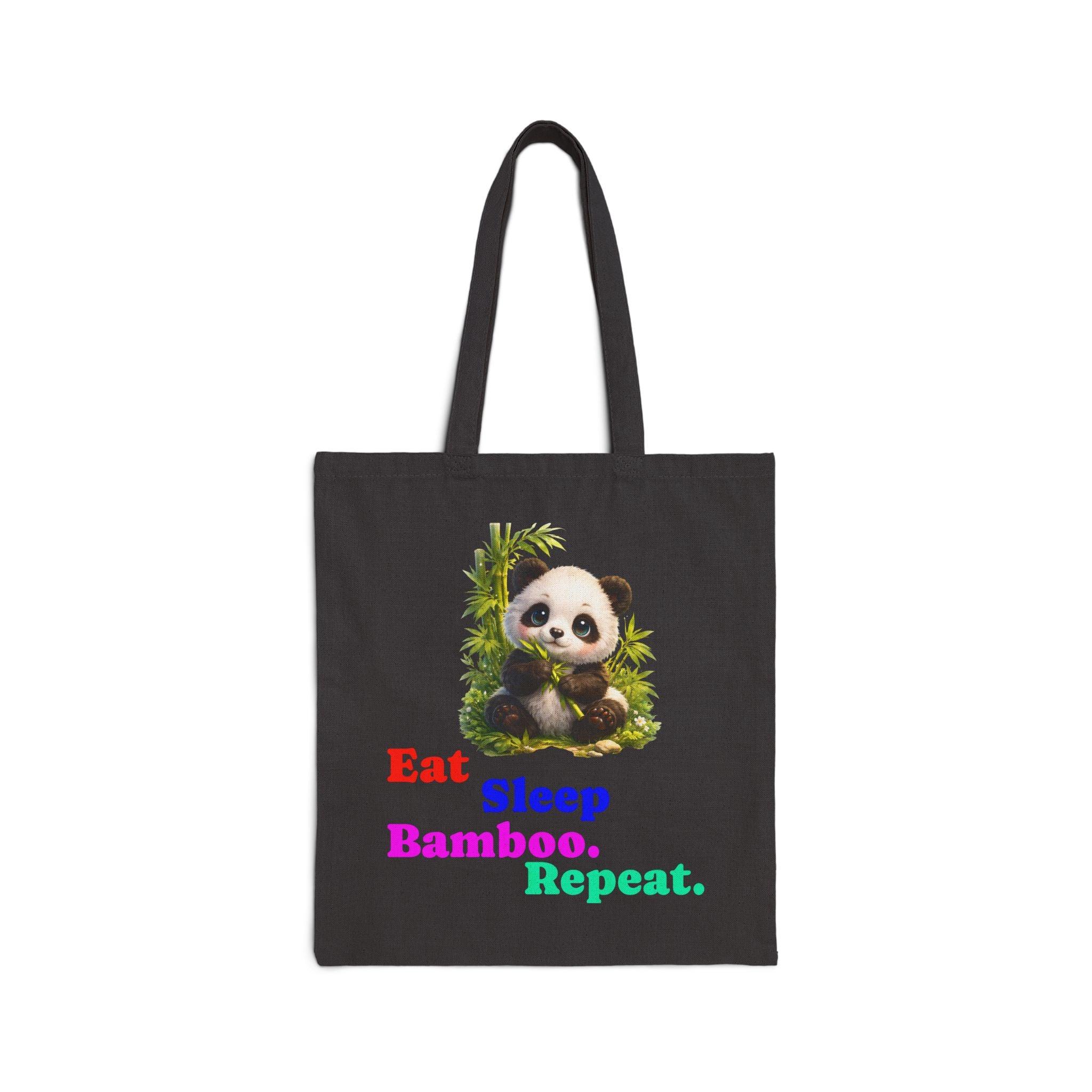 Eat Sleep Bamboo Repeat Panda Tote Bag | Cute Panda Illustration