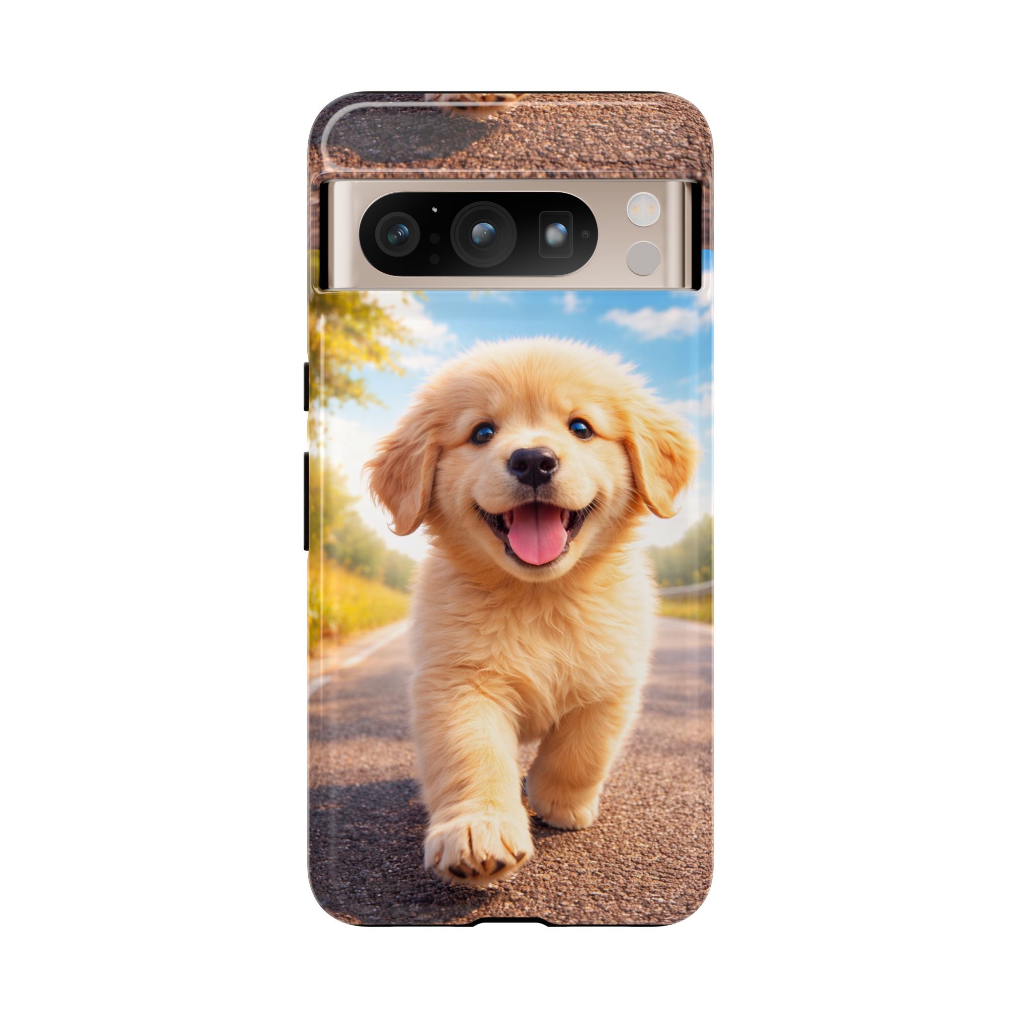 Golden Puppy Sunlit Phone Case — Full‑Wrap UV‑Protected Tough Case