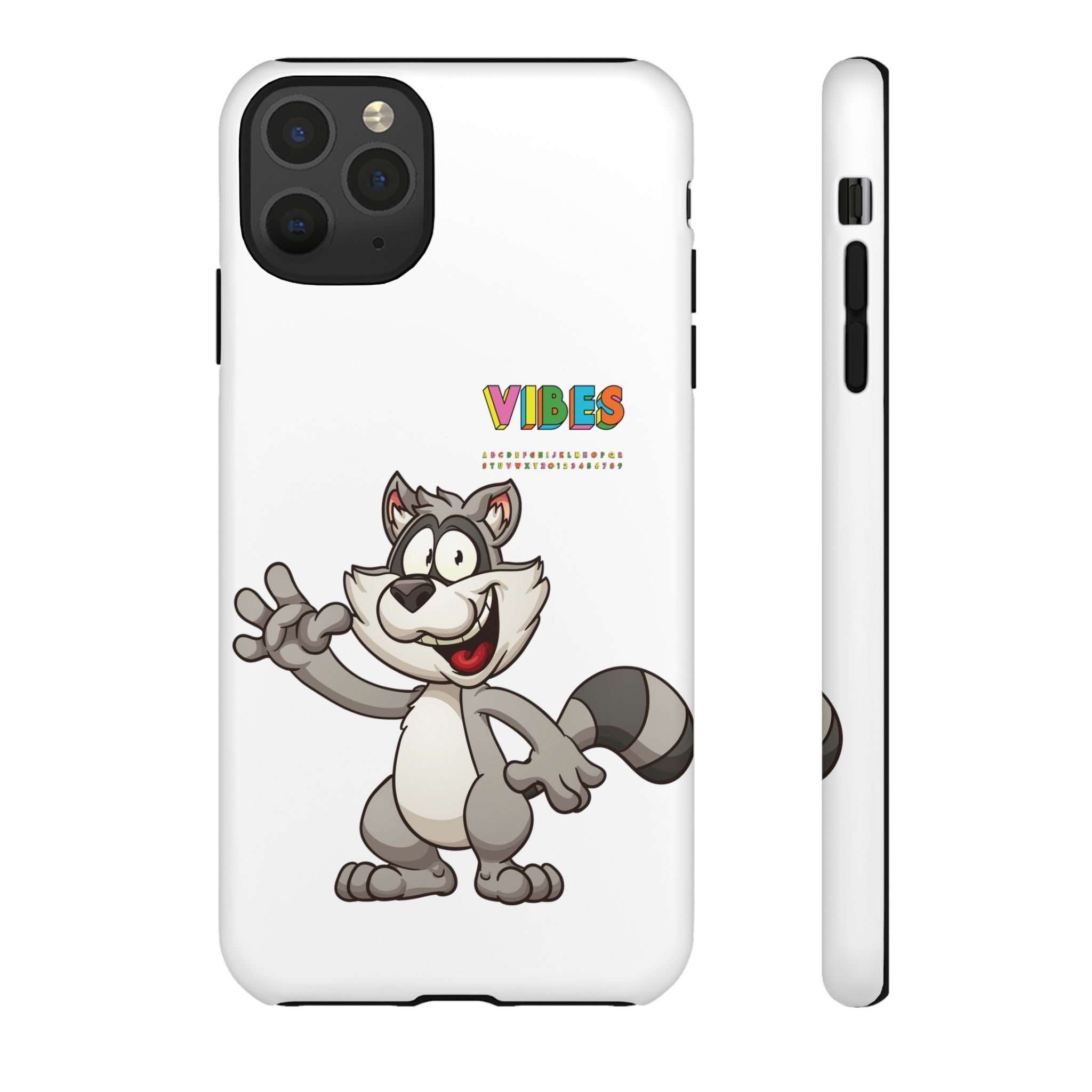 Smiling Raccoon VIBES Phone Case | Slim Dual-Layer Protective Case