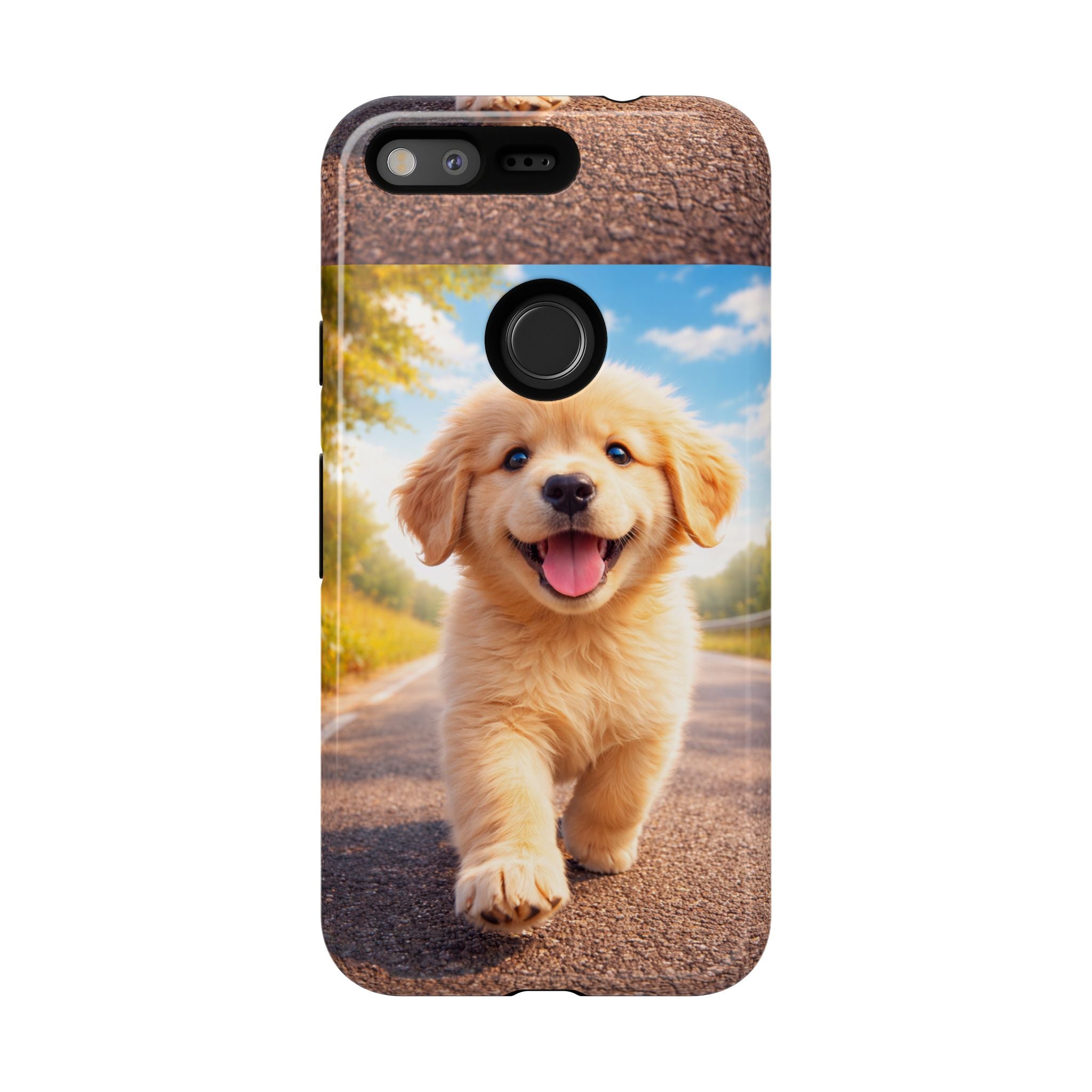 Golden Puppy Sunlit Phone Case — Full‑Wrap UV‑Protected Tough Case