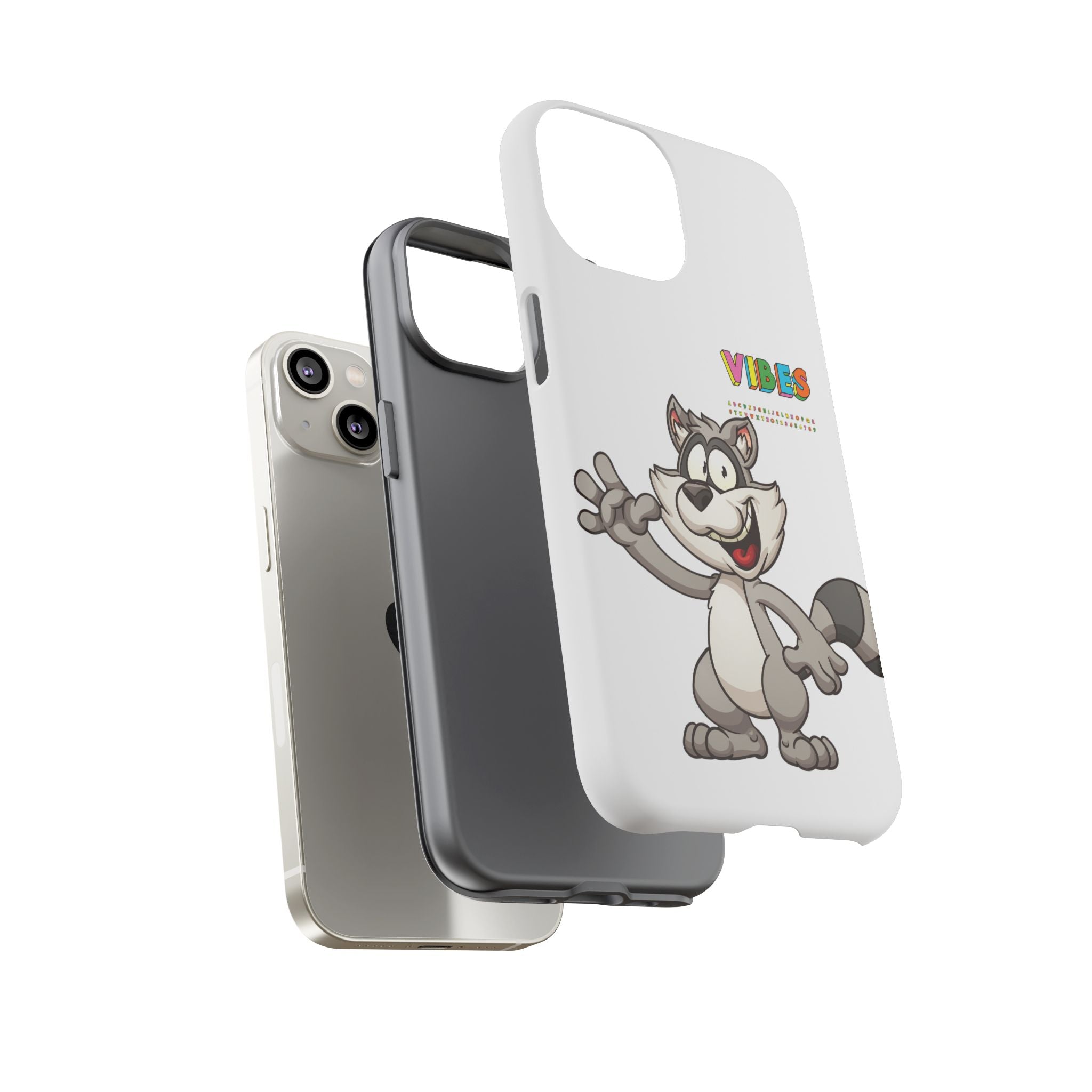 Smiling Raccoon VIBES Phone Case | Slim Dual-Layer Protective Case