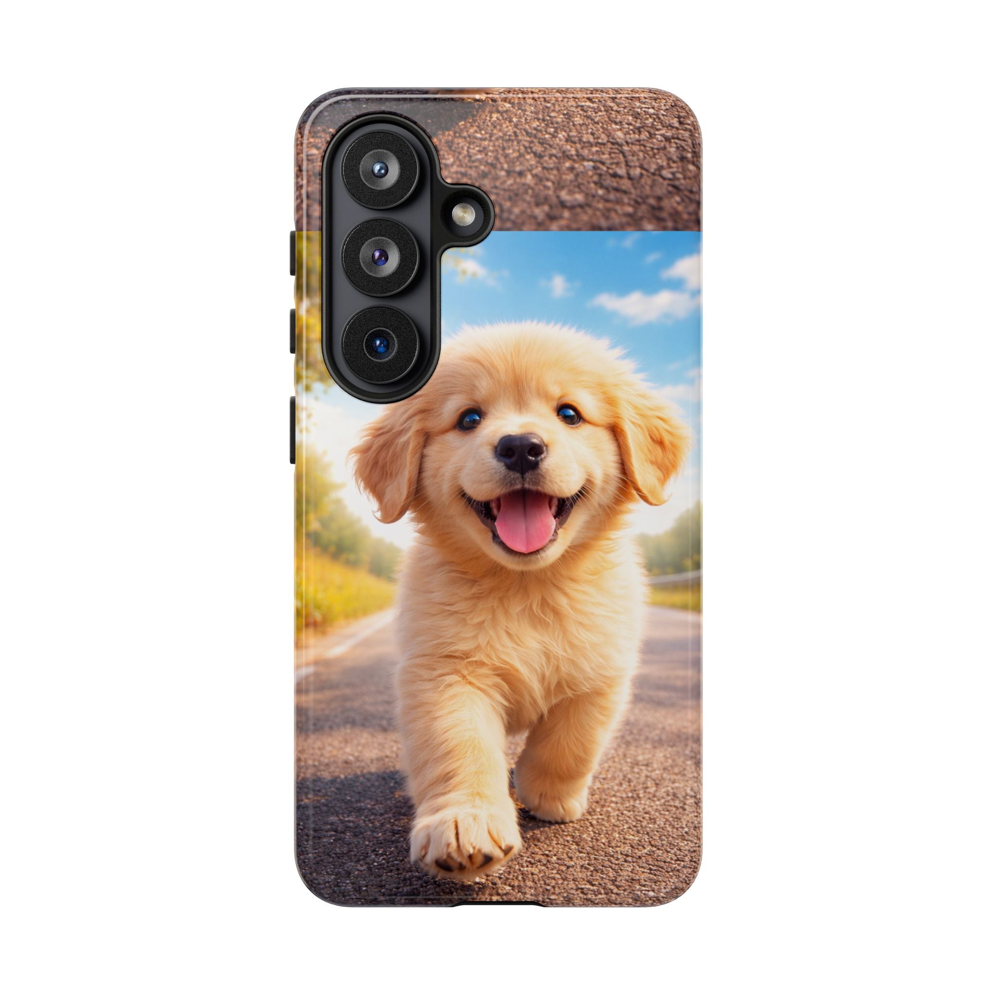 Golden Puppy Sunlit Phone Case — Full‑Wrap UV‑Protected Tough Case