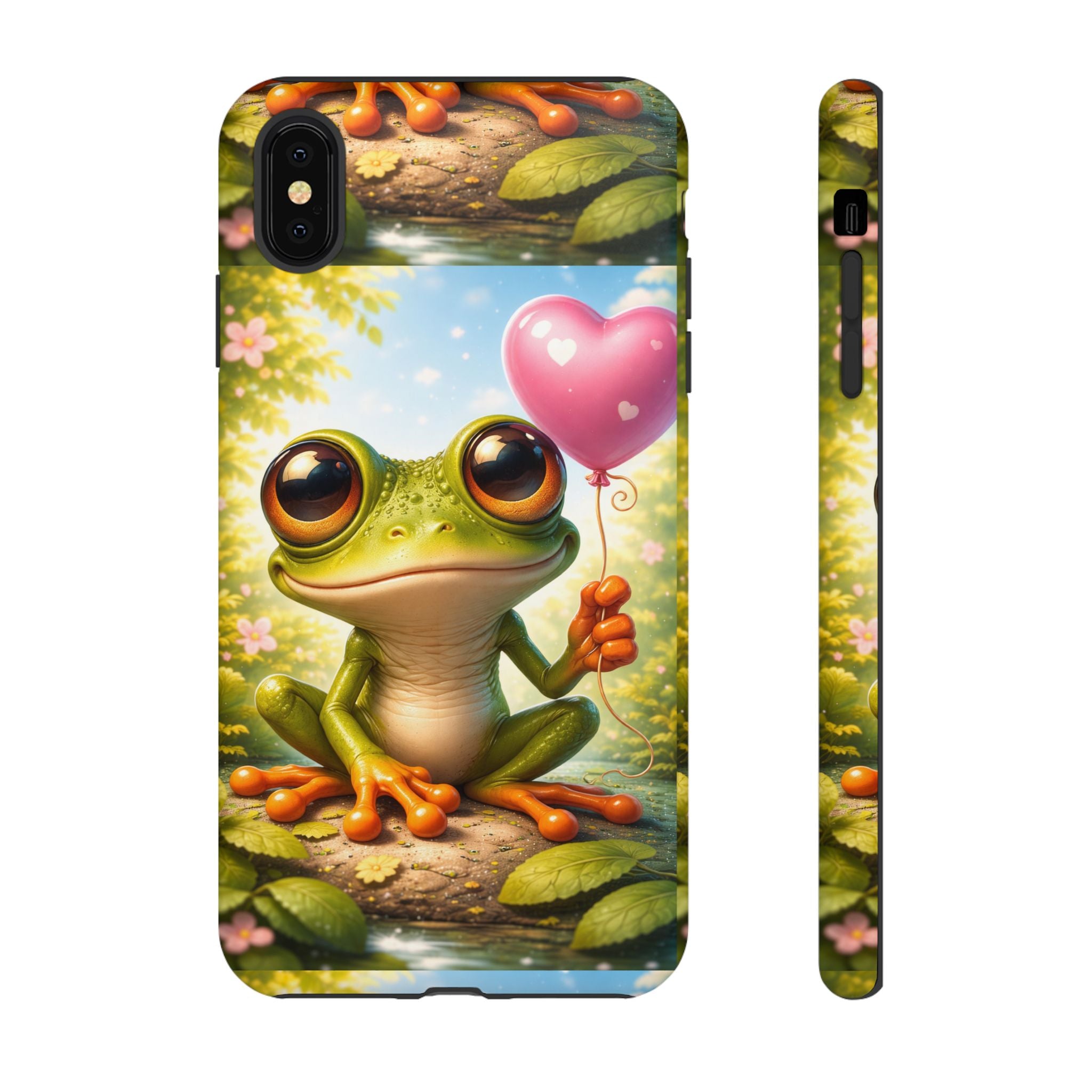 Frog Heart Balloon Phone Case — Glossy or Matte 3D Wrap Protective Case