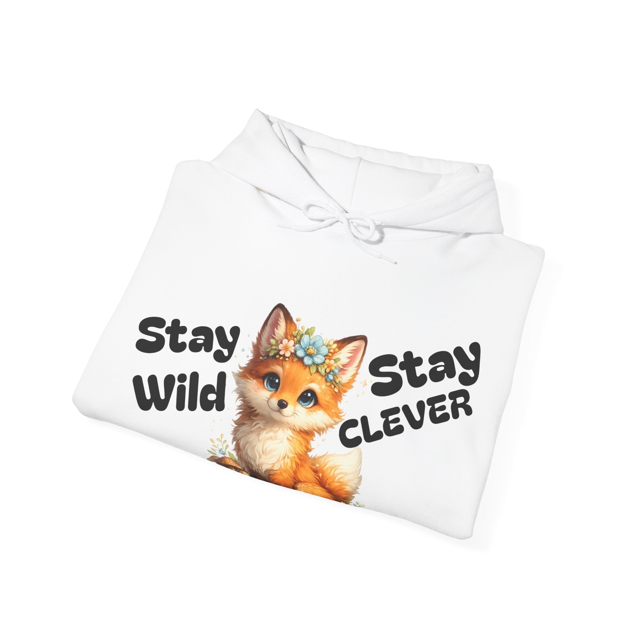 Stay Wild Stay Clever Fox Hoodie | Cute Fox Illustration, Nature Vibes