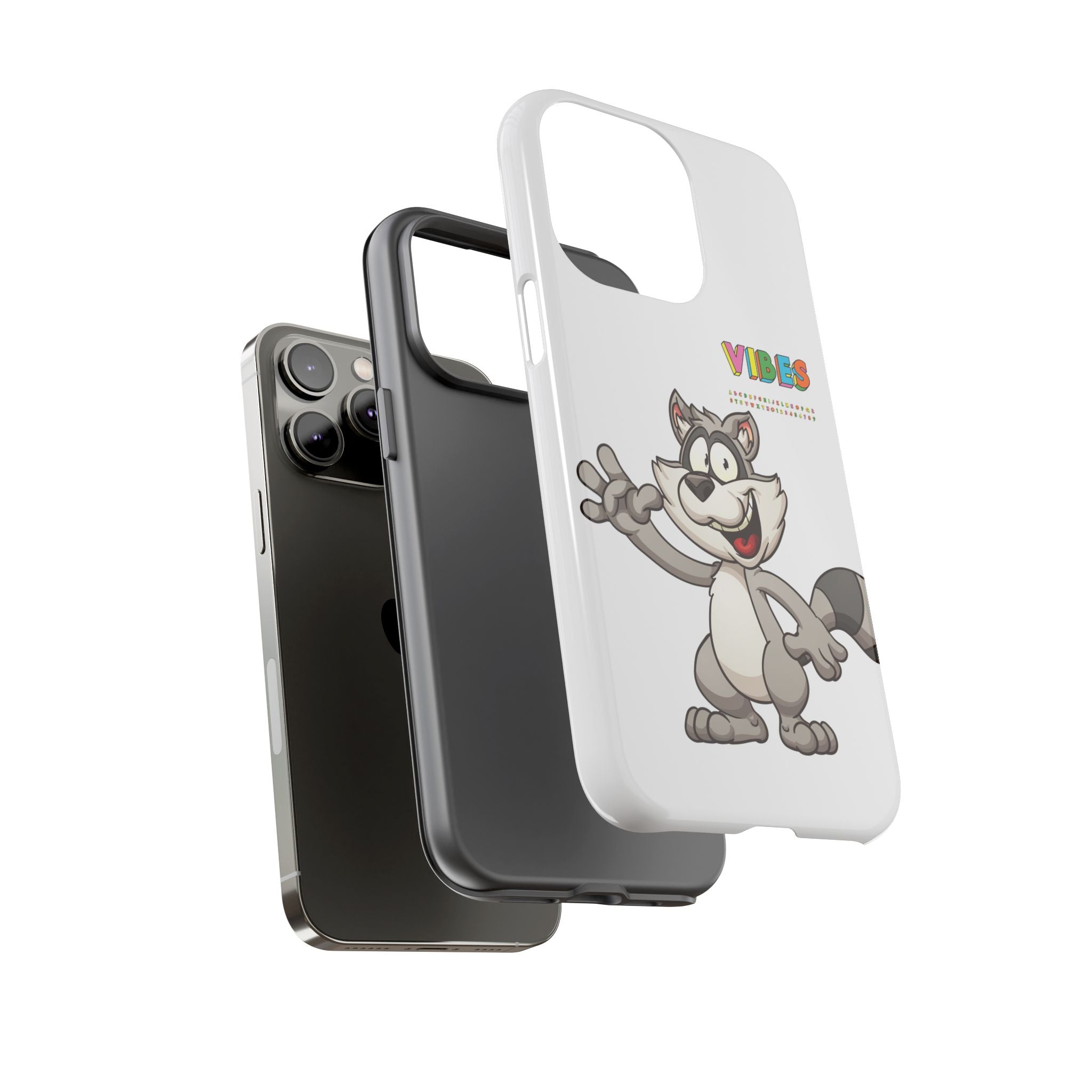 Smiling Raccoon VIBES Phone Case | Slim Dual-Layer Protective Case