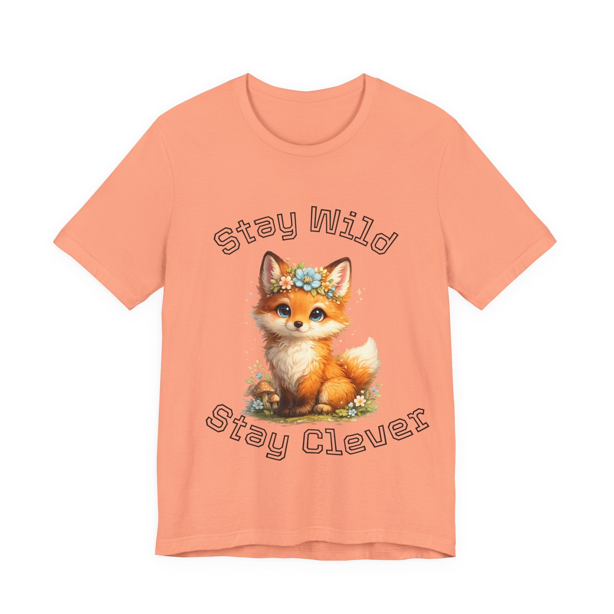 Cute Fox Illustration Stay Wild Stay Clever Tee | Cute Animal T-Shirt