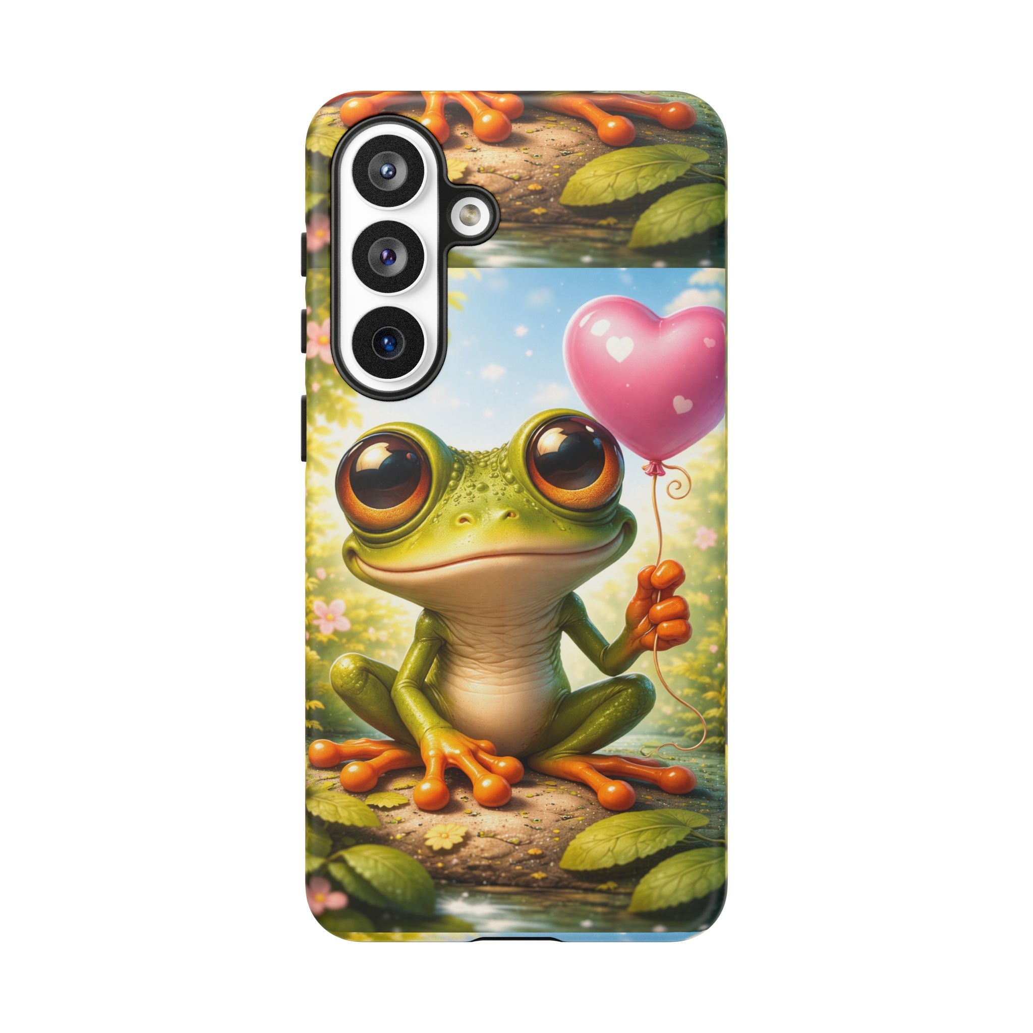 Frog Heart Balloon Phone Case — Glossy or Matte 3D Wrap Protective Case