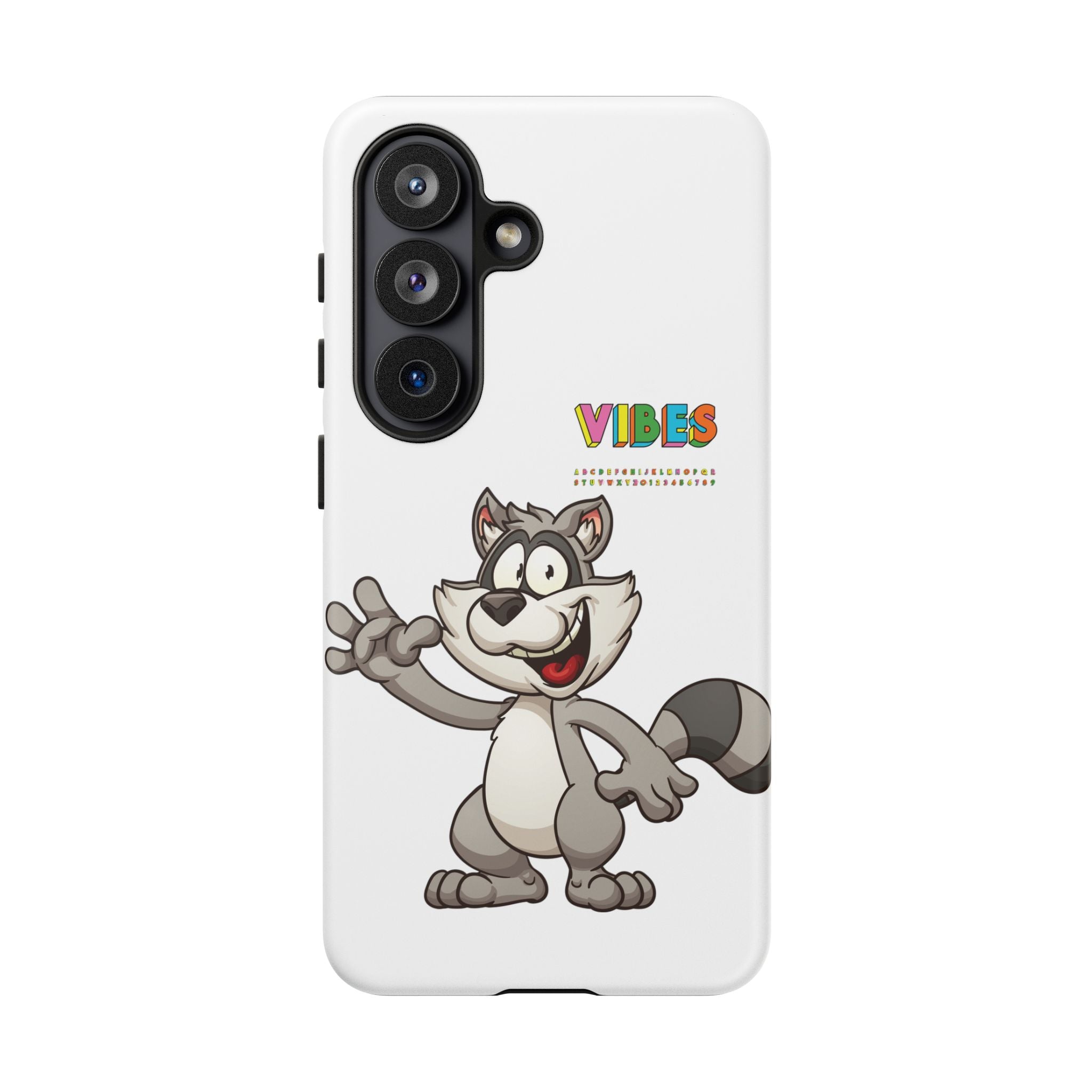 Smiling Raccoon VIBES Phone Case | Slim Dual-Layer Protective Case