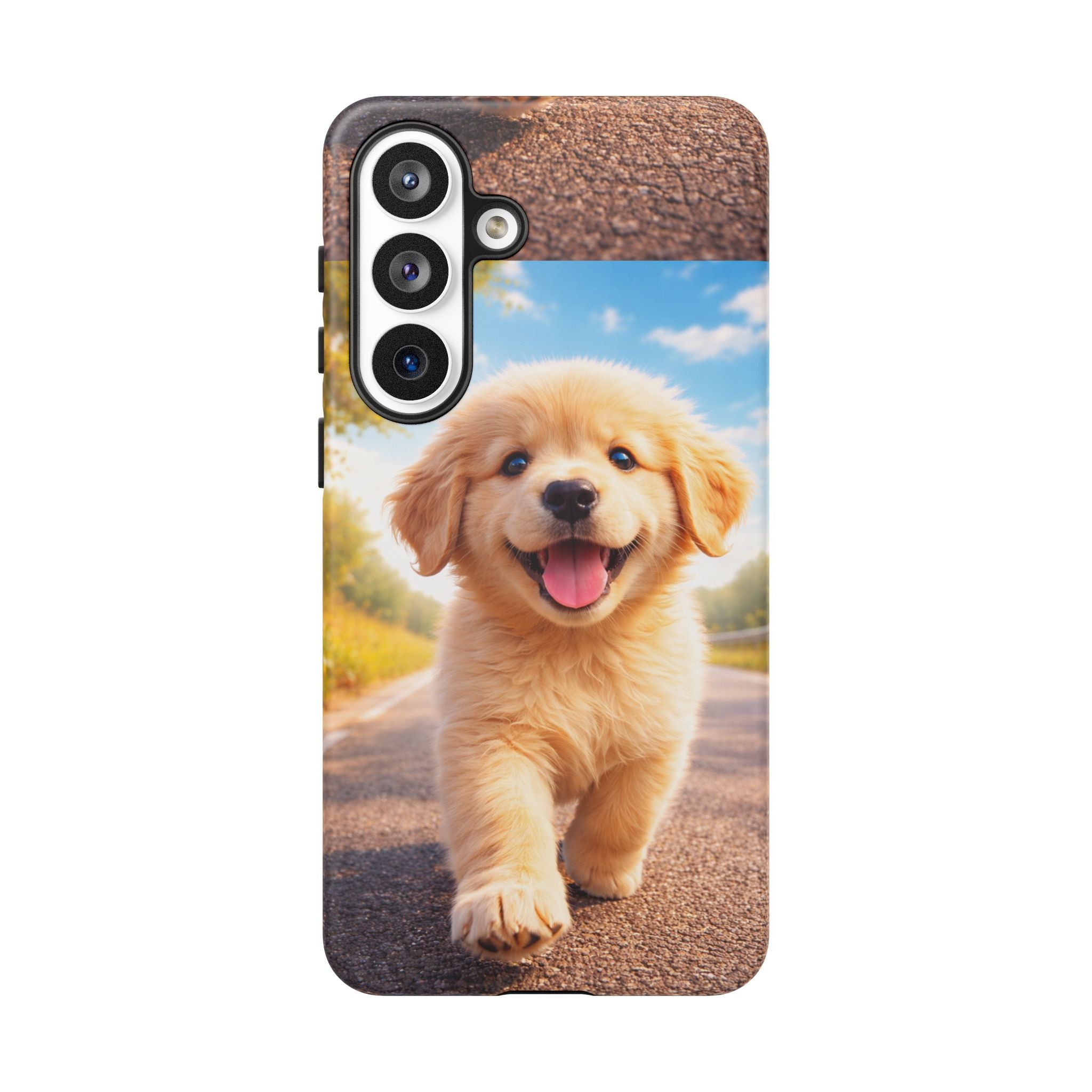 Golden Puppy Sunlit Phone Case — Full‑Wrap UV‑Protected Tough Case