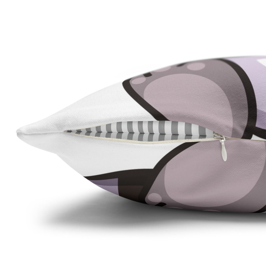 Kawaii Blushing Raccoon Square Pillowcase, Spun Polyester Decorative Pillow Cover