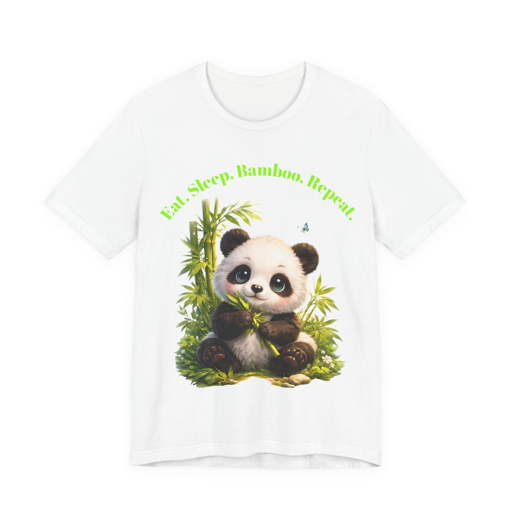 Cute Baby Panda Eating Bamboo tee | Panda Graphic T-Shirt, Animal Nature Tee