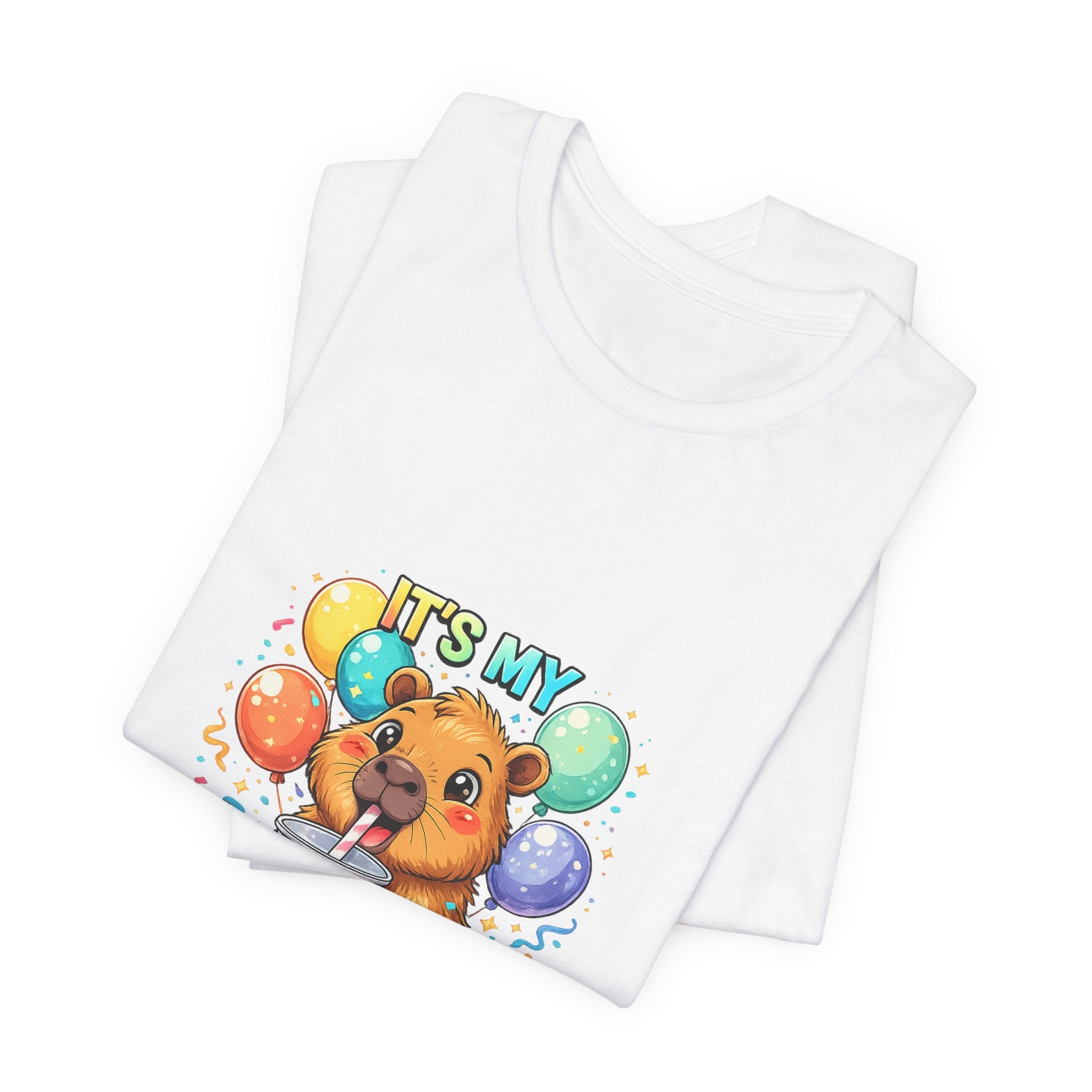 It's My Birthday Bear Boba Tee | Birthday Bear with Balloons T-Shirt
