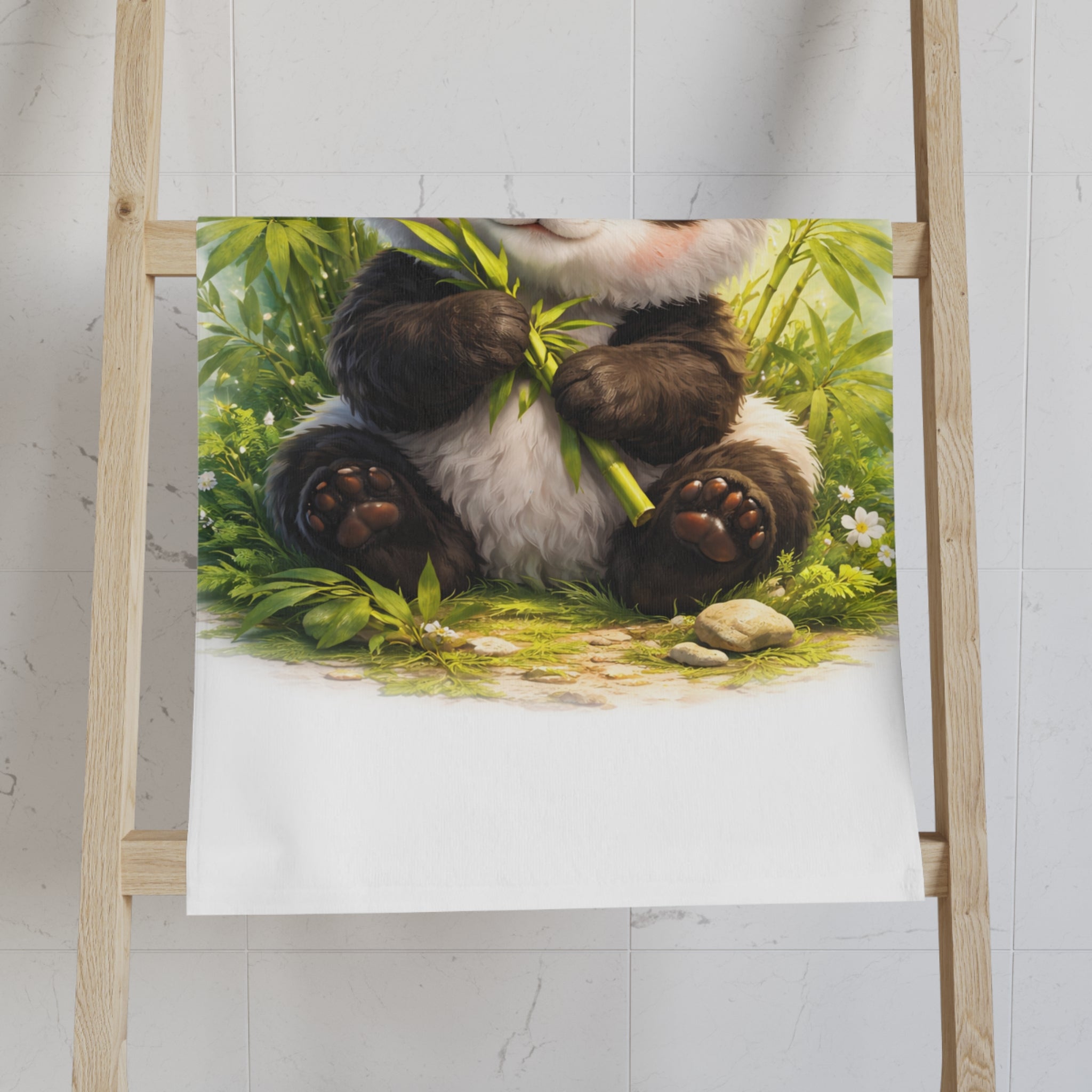 Baby Panda Among Bamboo Hand Towel | Nursery Bathroom Decor