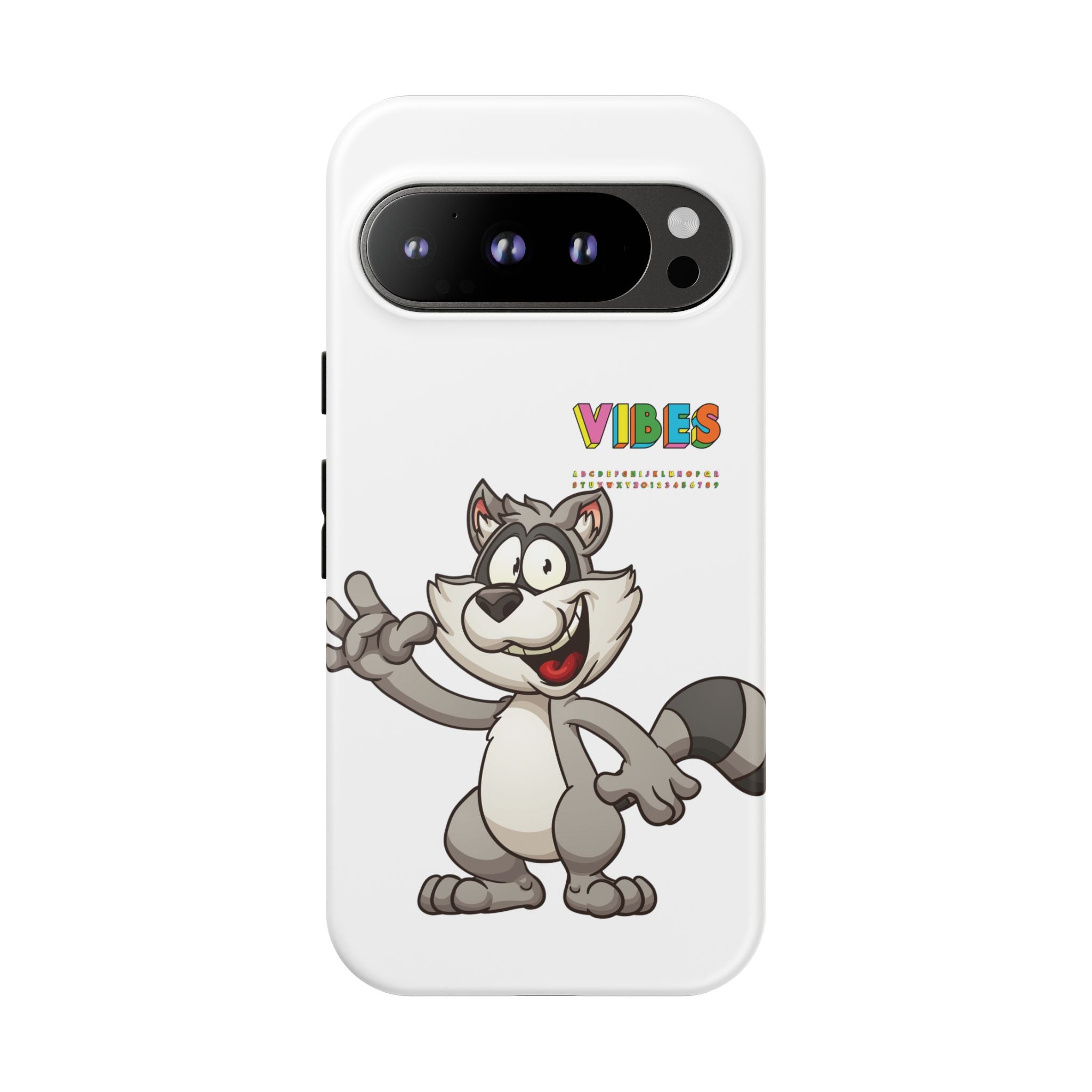 Smiling Raccoon VIBES Phone Case | Slim Dual-Layer Protective Case