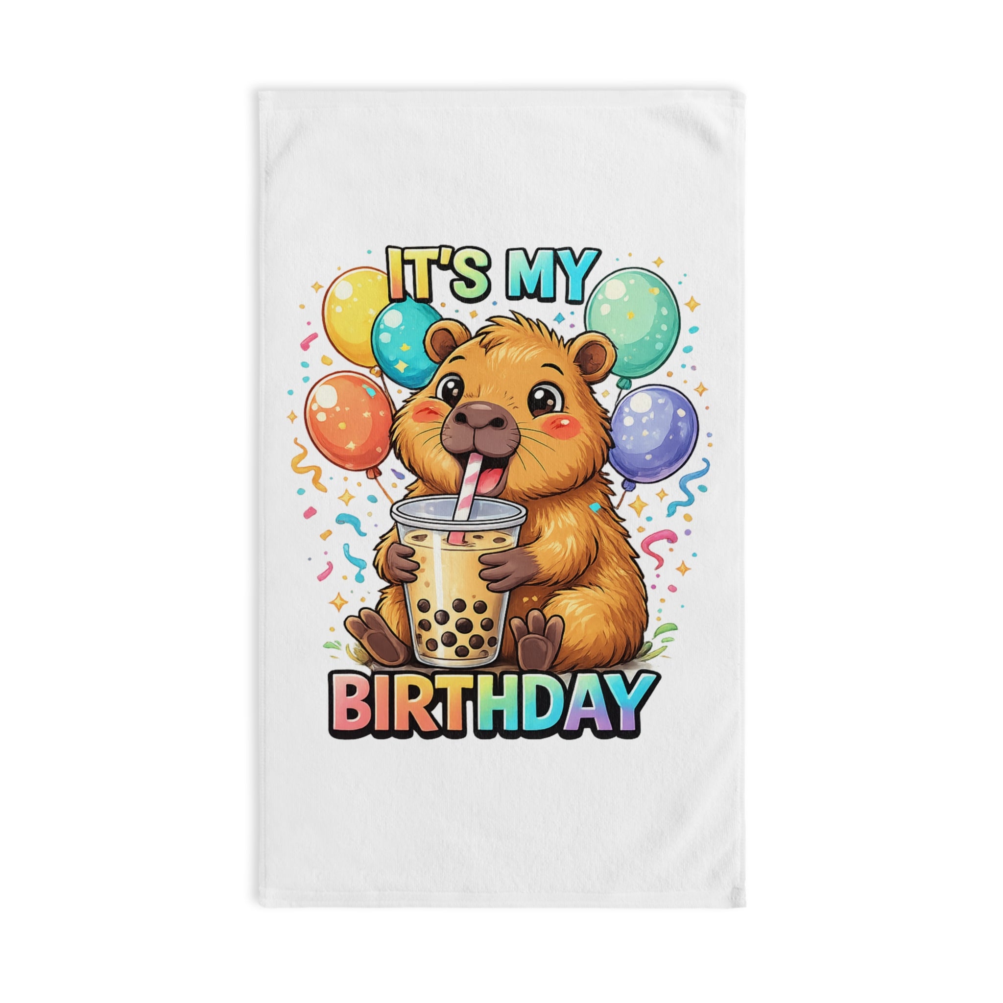 It's My Birthday Quokka Hand Towel | Bubble Tea Birthday Design