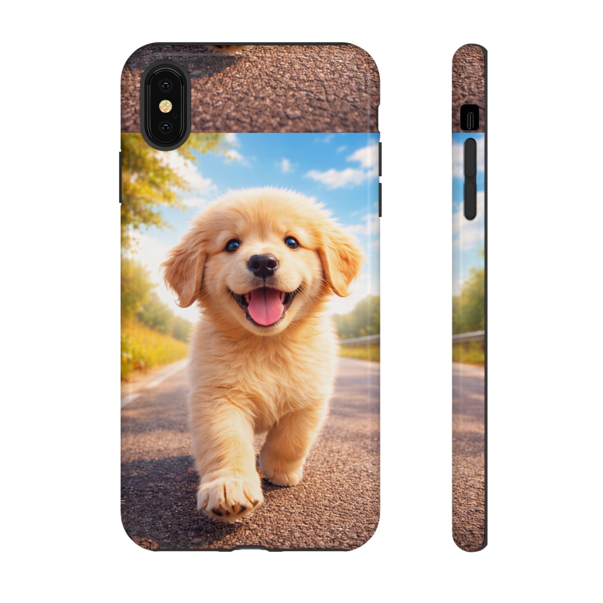 Golden Puppy Sunlit Phone Case — Full‑Wrap UV‑Protected Tough Case