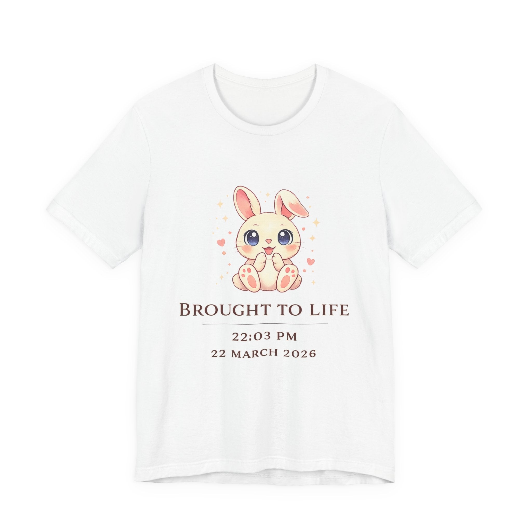 Cute Baby Bunny 'Brought to Life' Tee | Personalized Name & Birthdate