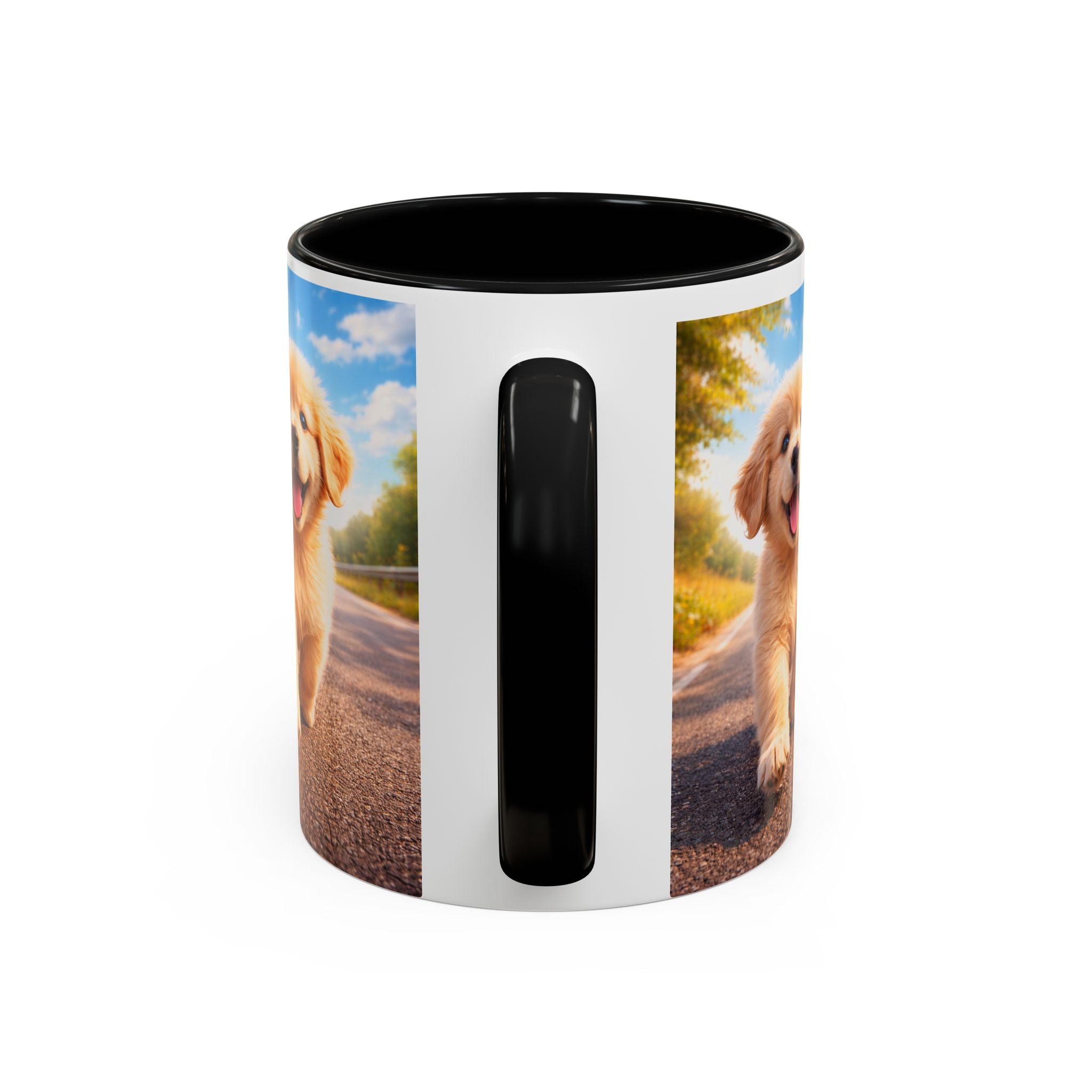 Golden Retriever Puppy Accent Coffee Mug — Cute Dog Photo Ceramic Mug (11/15oz)