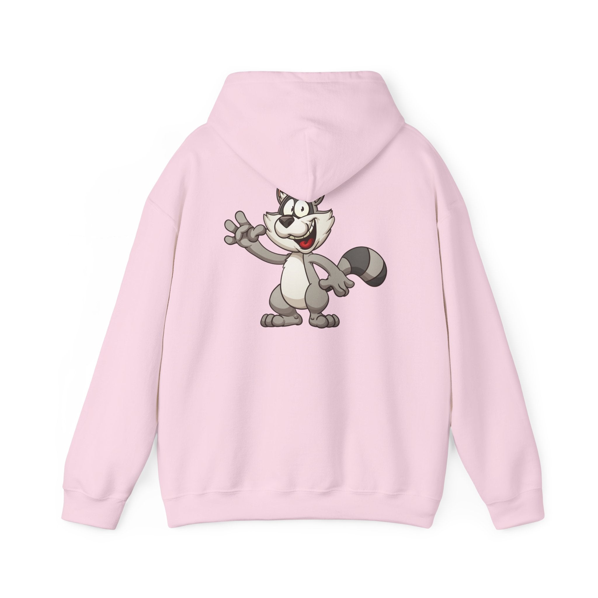 VIBES Graphic with Cartoon Raccoon Hoodie | Retro Cozy Sweatshirt