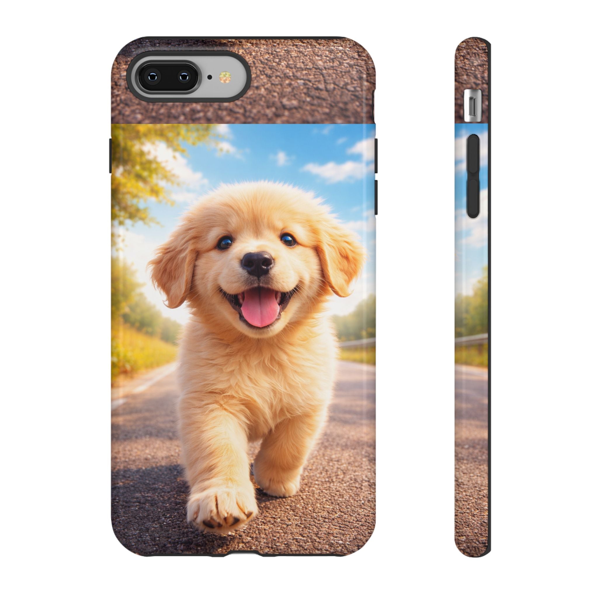 Golden Puppy Sunlit Phone Case — Full‑Wrap UV‑Protected Tough Case