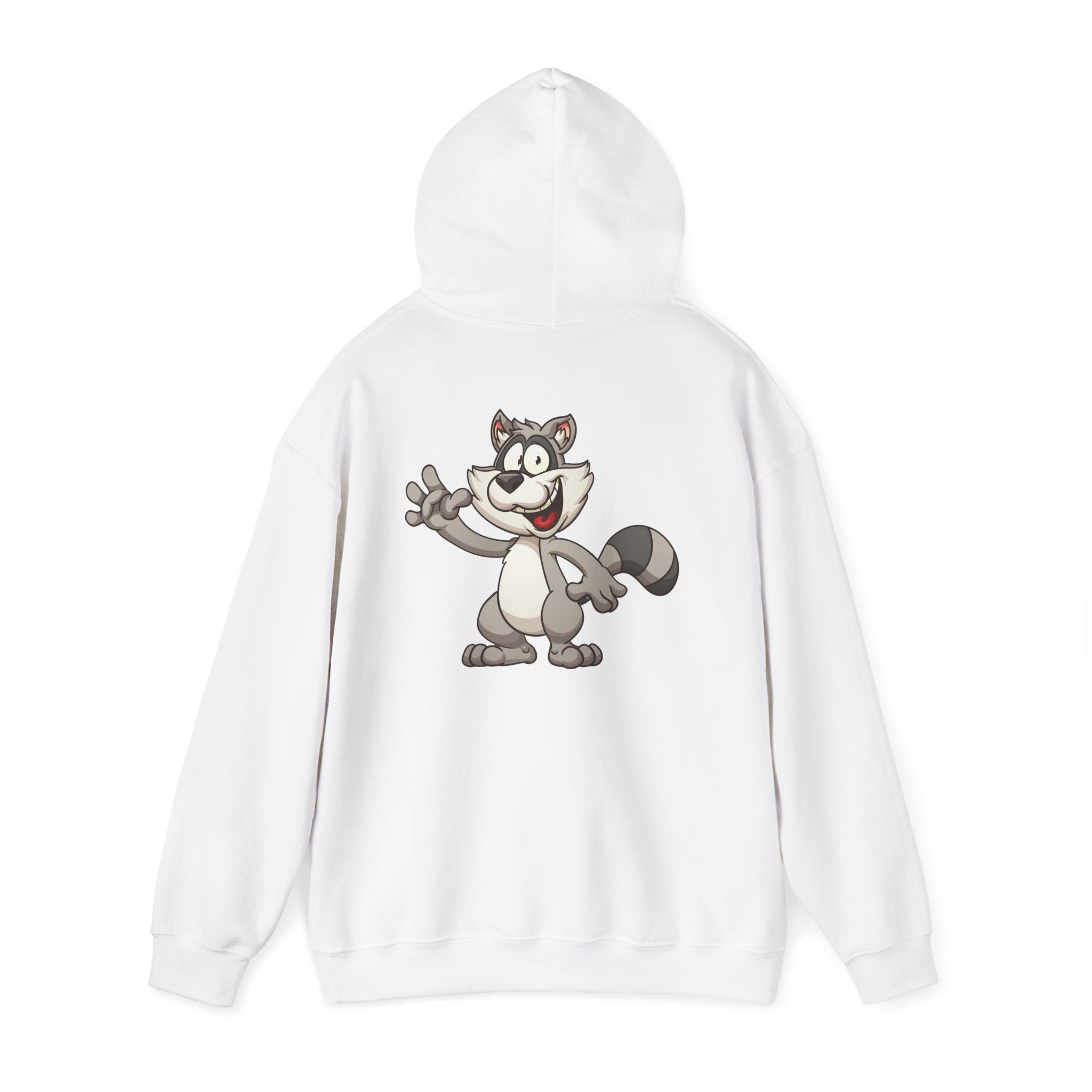 VIBES Graphic with Cartoon Raccoon Hoodie | Retro Cozy Sweatshirt