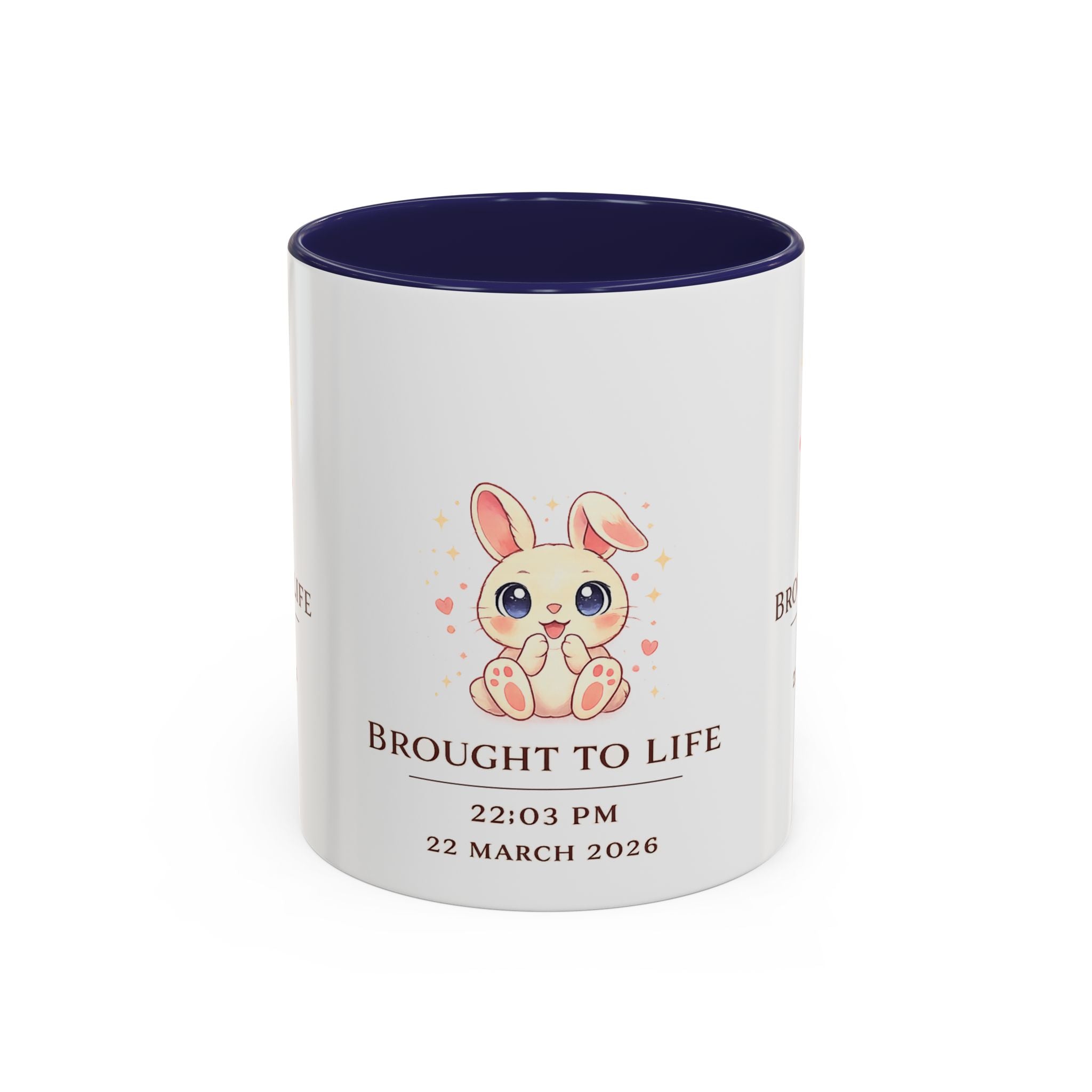 Pastel Bunny 'Brought to Life' Mug 11oz 15oz | Personalized Birth Details