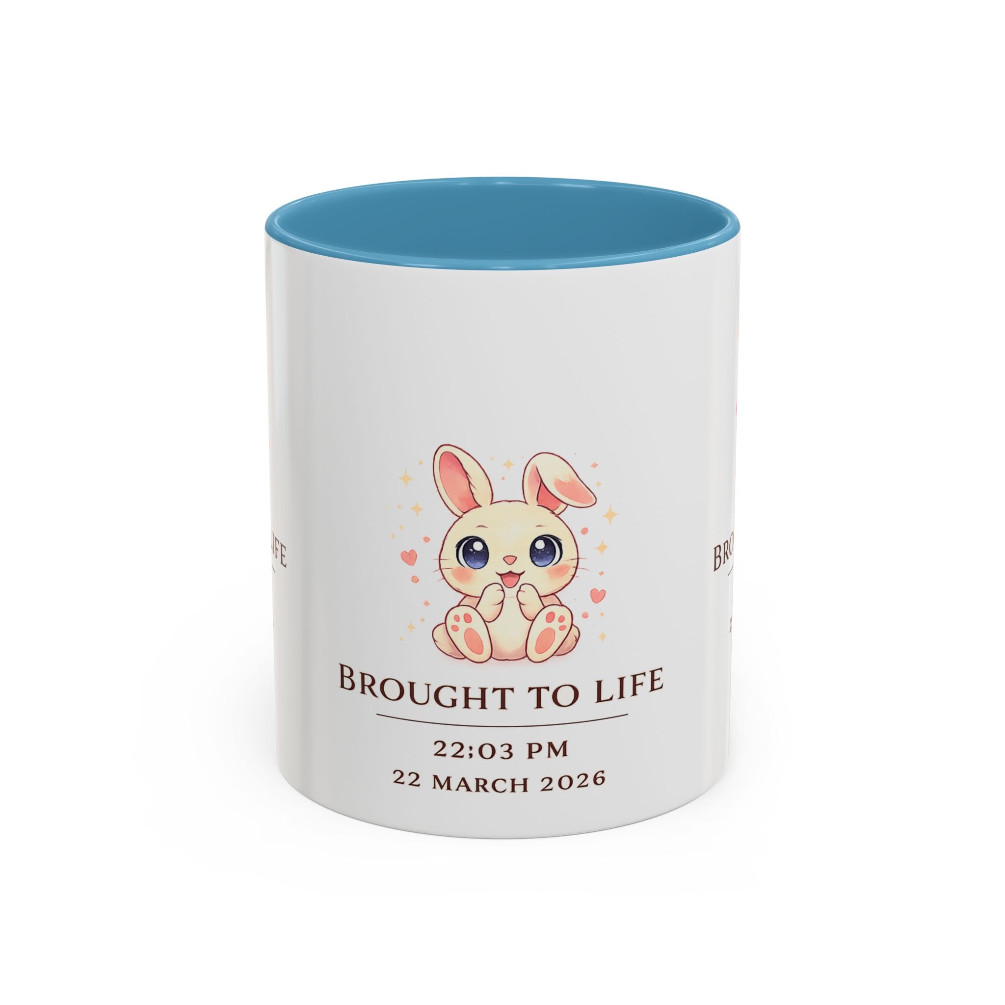 Pastel Bunny 'Brought to Life' Mug 11oz 15oz | Personalized Birth Details