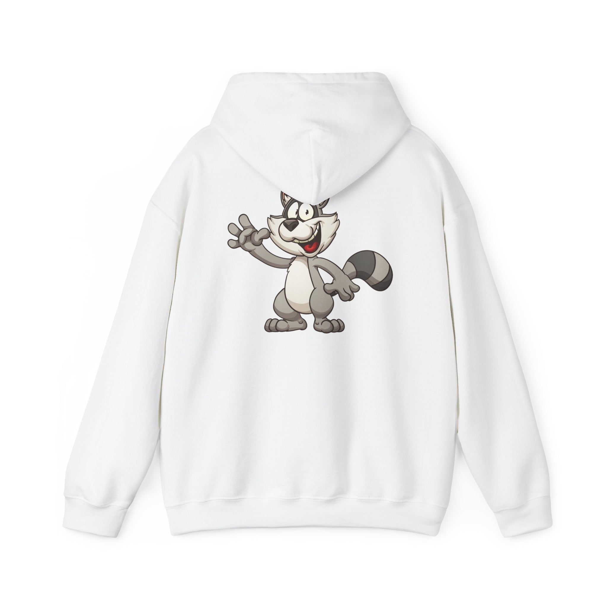 VIBES Graphic with Cartoon Raccoon Hoodie | Retro Cozy Sweatshirt