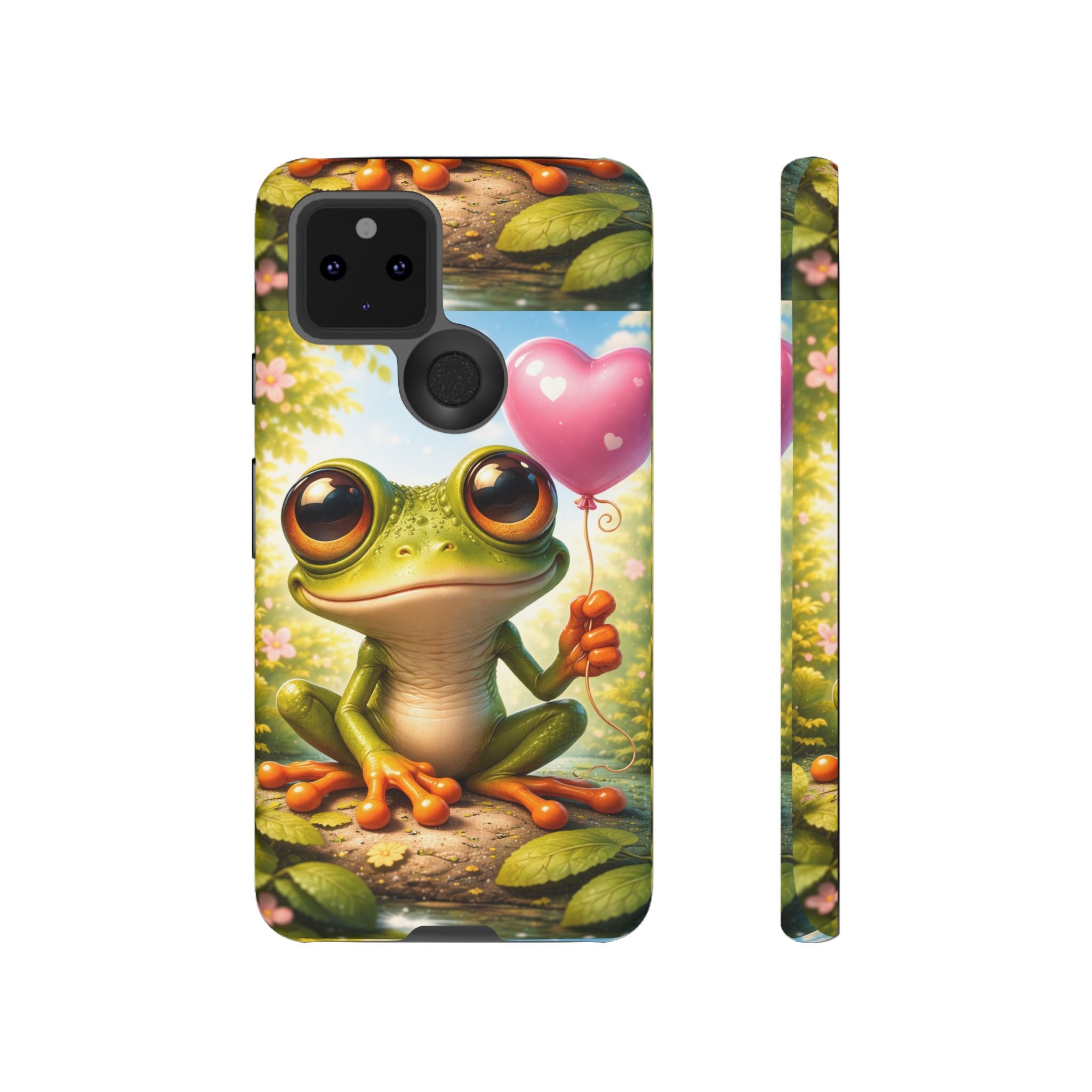 Frog Heart Balloon Phone Case — Glossy or Matte 3D Wrap Protective Case