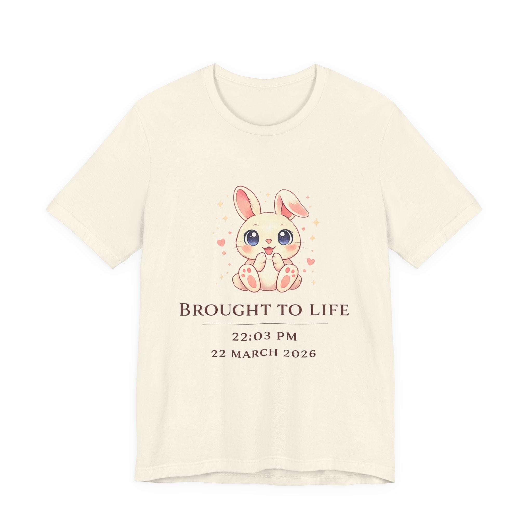 Cute Baby Bunny 'Brought to Life' Tee | Personalized Name & Birthdate
