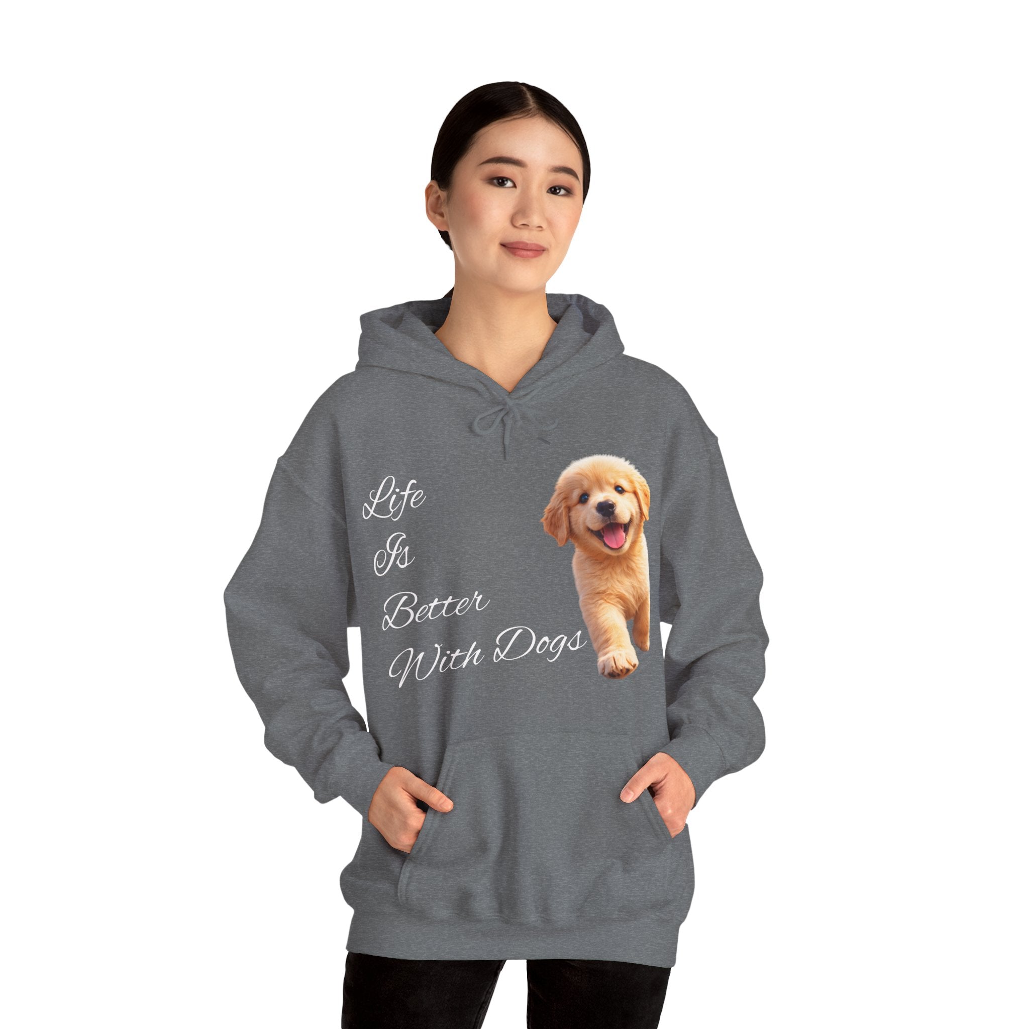 Golden Retriever Cozy Hoodie — Puppy Love Script Sweatshirt