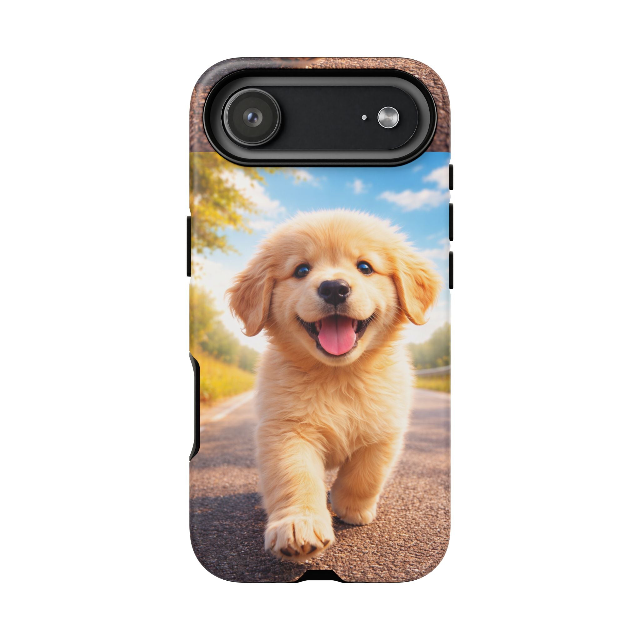 Golden Puppy Sunlit Phone Case — Full‑Wrap UV‑Protected Tough Case