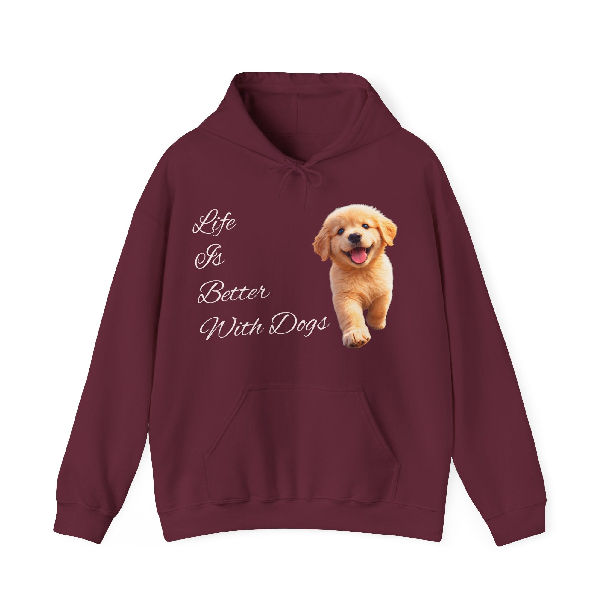 Golden Retriever Cozy Hoodie — Puppy Love Script Sweatshirt