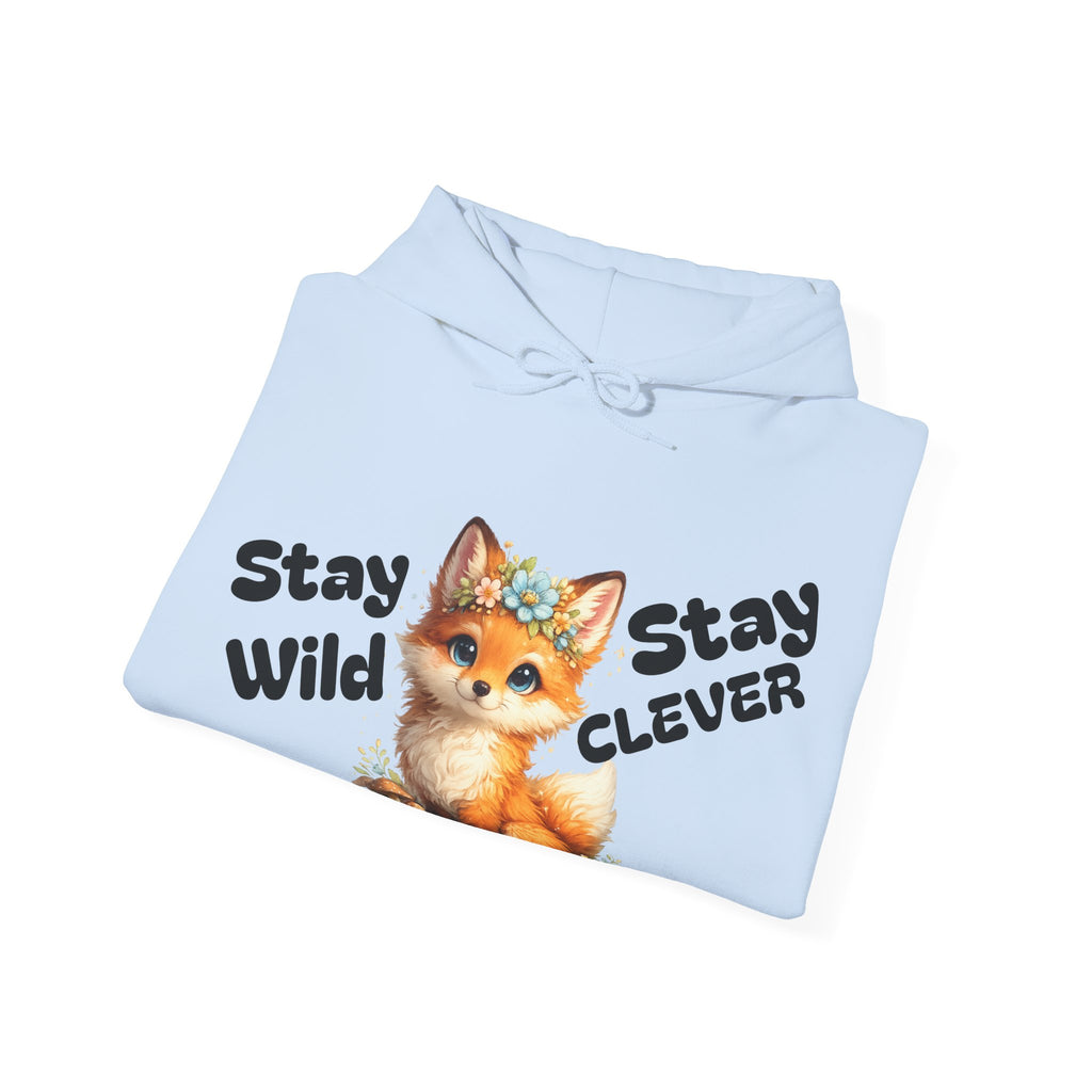 Stay Wild Stay Clever Fox Hoodie | Cute Fox Illustration, Nature Vibes