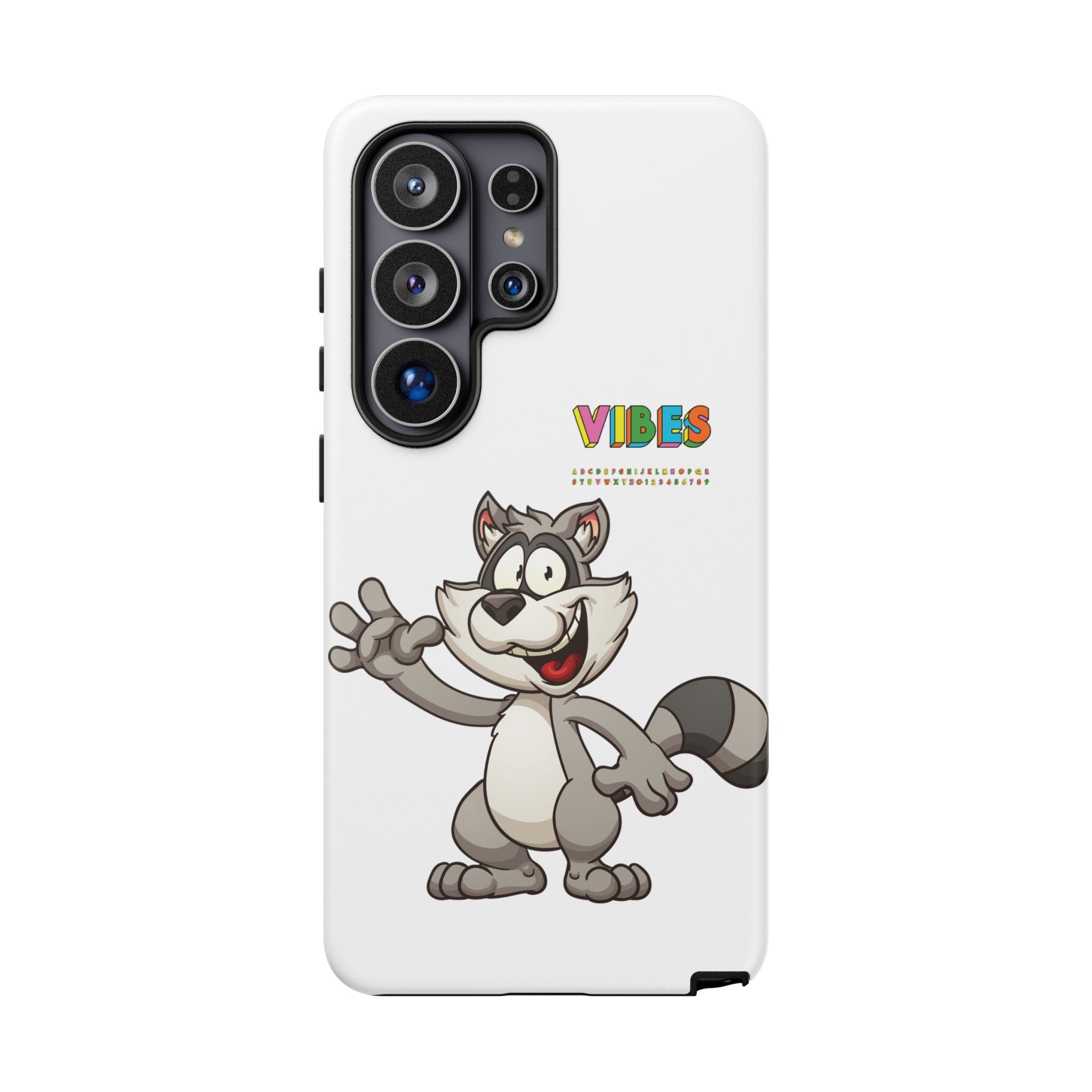 Smiling Raccoon VIBES Phone Case | Slim Dual-Layer Protective Case