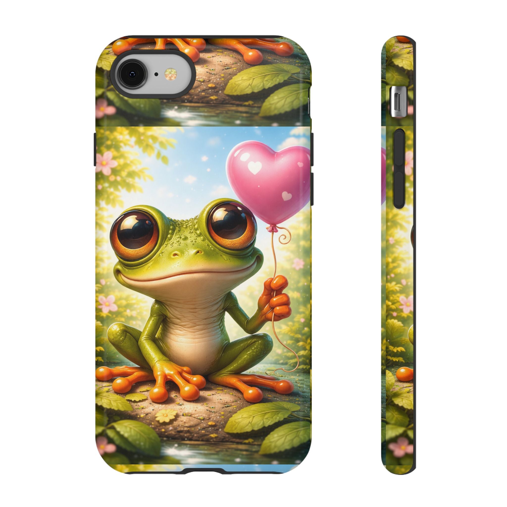 Frog Heart Balloon Phone Case — Glossy or Matte 3D Wrap Protective Case
