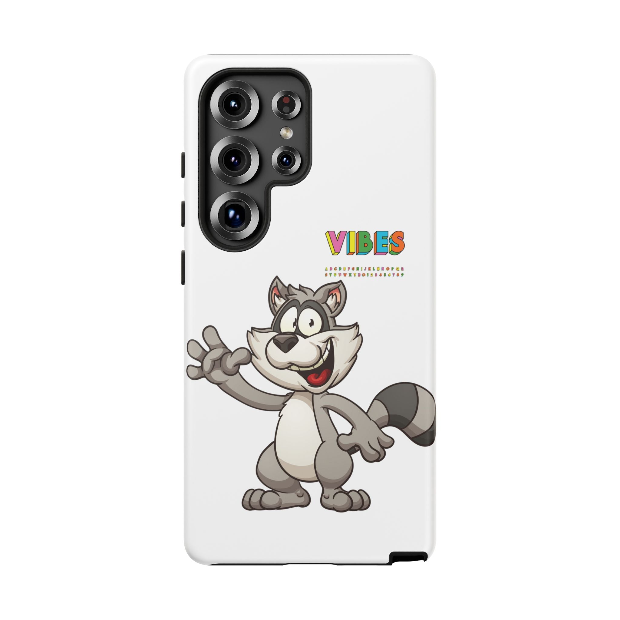 Smiling Raccoon VIBES Phone Case | Slim Dual-Layer Protective Case
