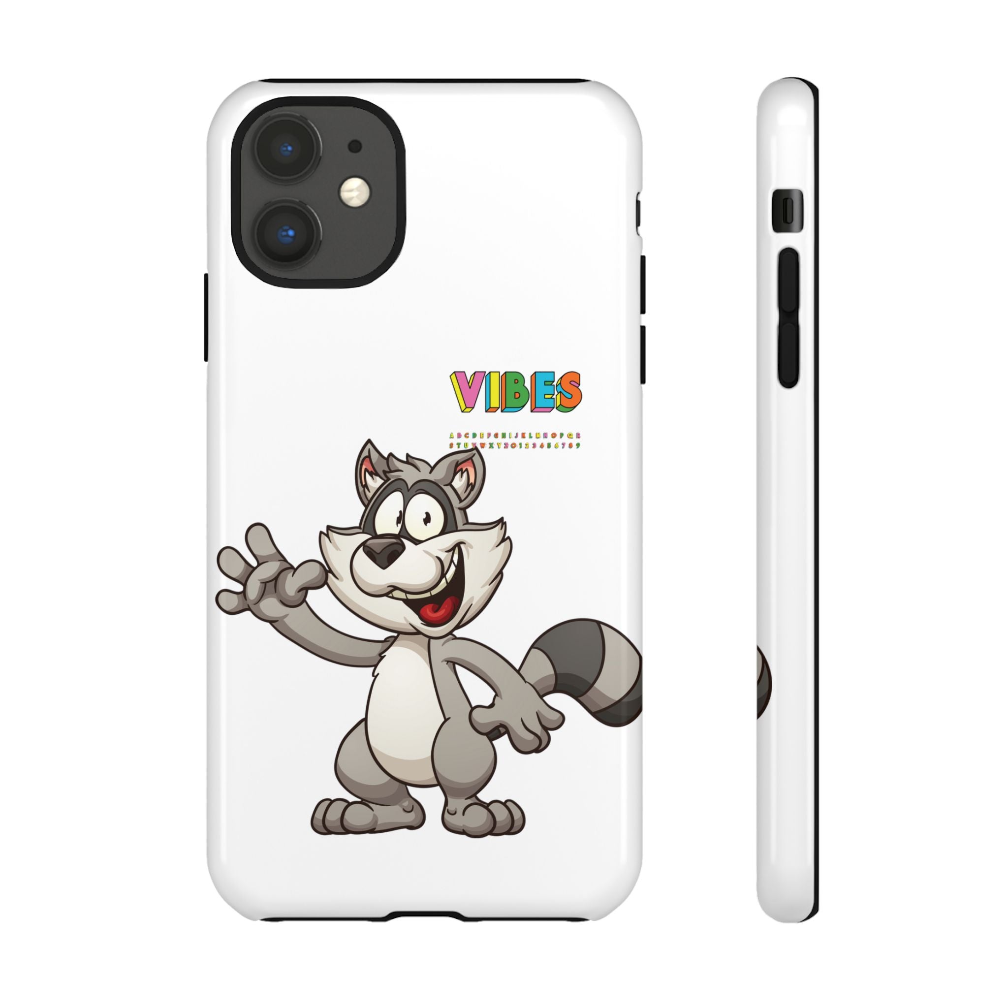 Smiling Raccoon VIBES Phone Case | Slim Dual-Layer Protective Case