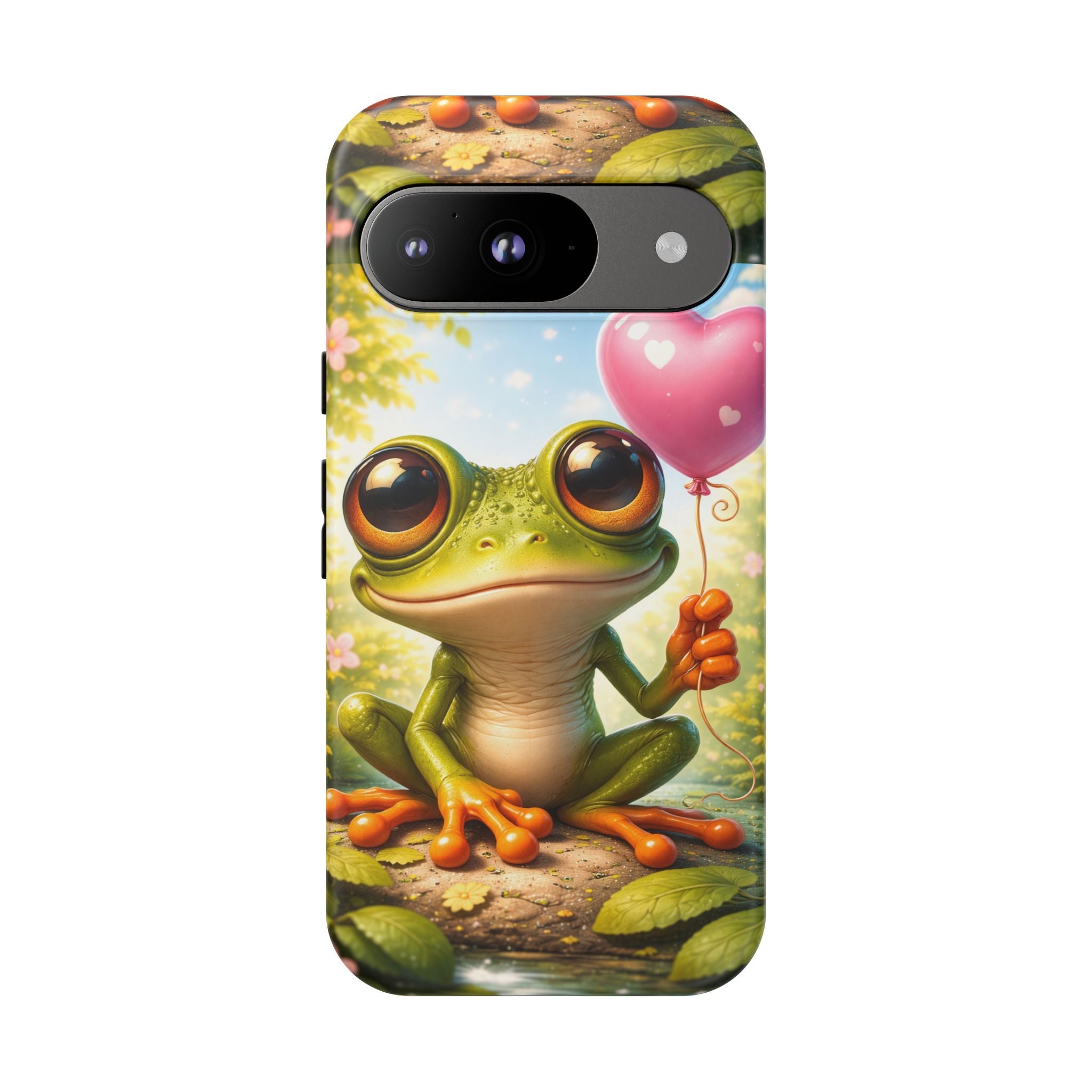 Frog Heart Balloon Phone Case — Glossy or Matte 3D Wrap Protective Case