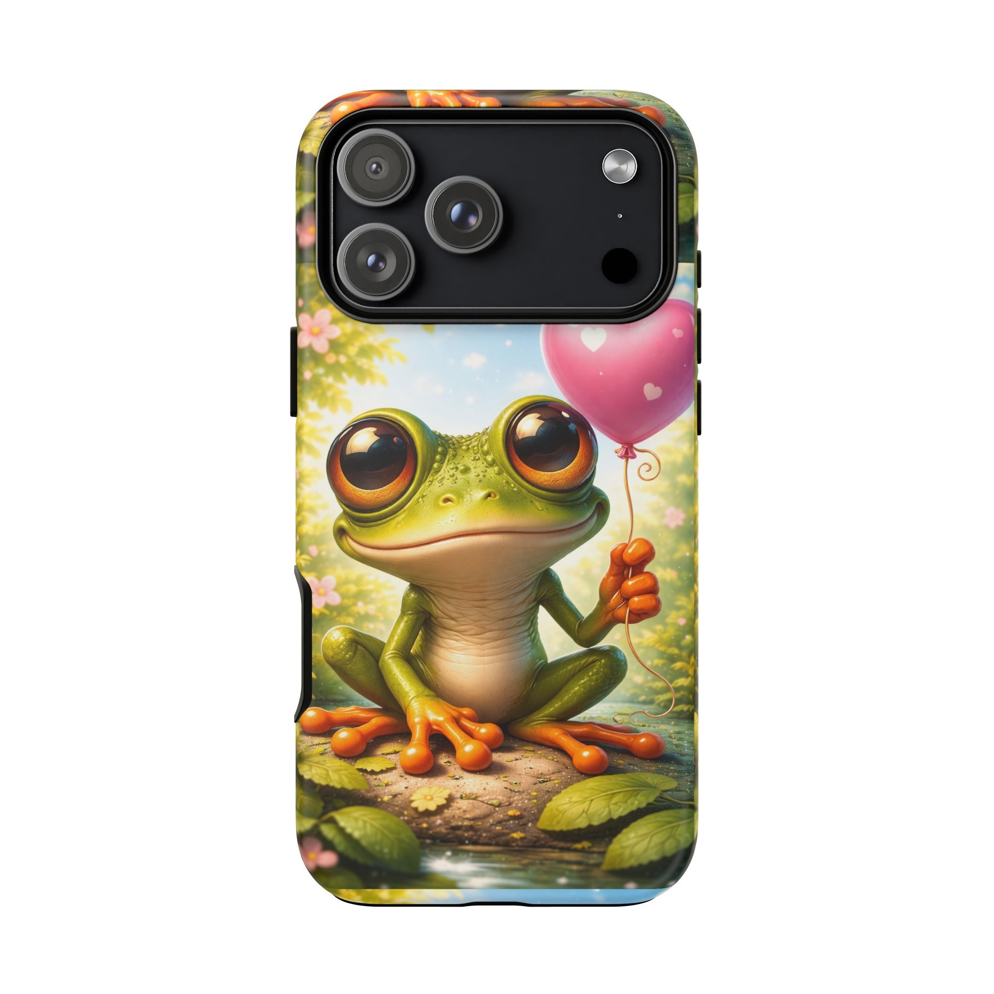 Frog Heart Balloon Phone Case — Glossy or Matte 3D Wrap Protective Case