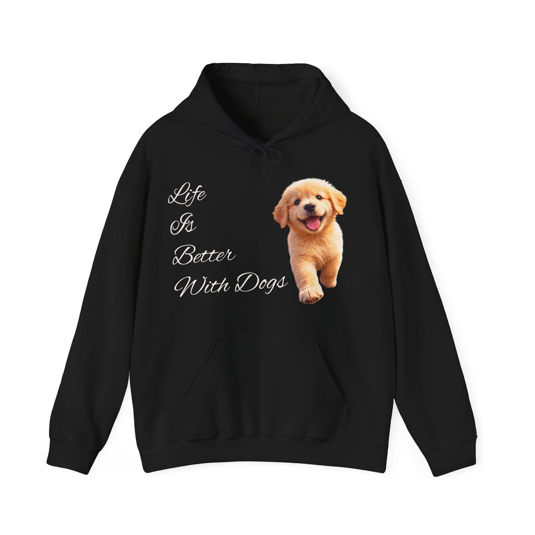 Golden Retriever Cozy Hoodie — Puppy Love Script Sweatshirt