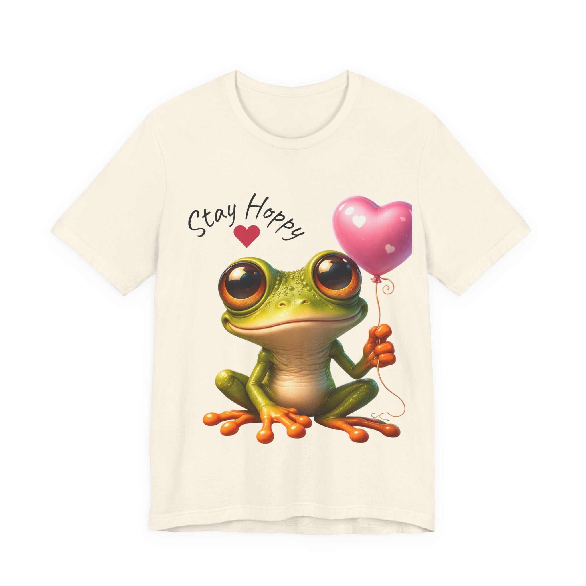 Stay Hoppy Frog T-Shirt — Cute Frog Holding Heart Balloon